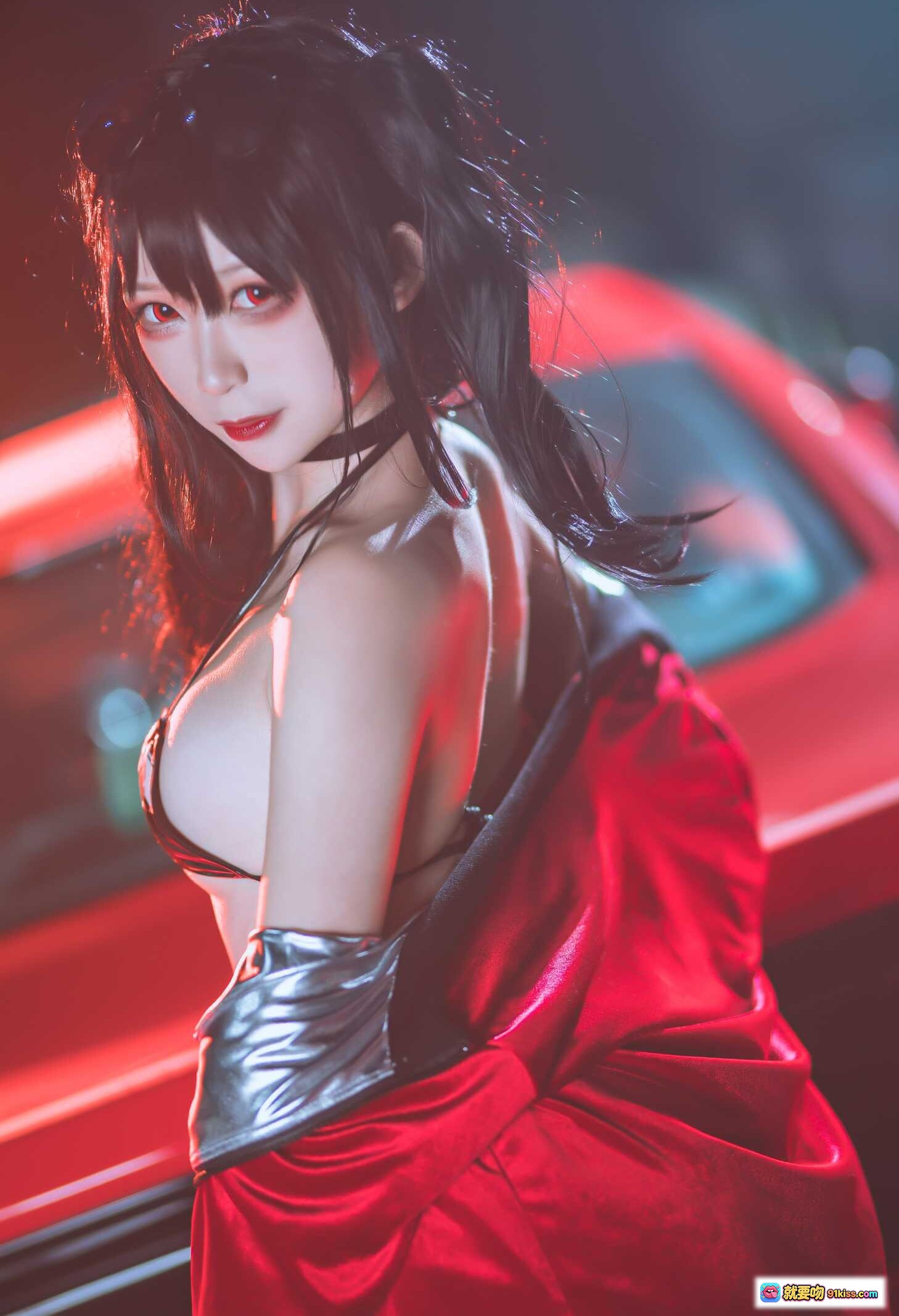 图片[5] - 樱落酱NO.018大凤赛车2写真｜红衣黑发美女Cosplay夜景汽车摄影｜17P高清图集 - 就要吻