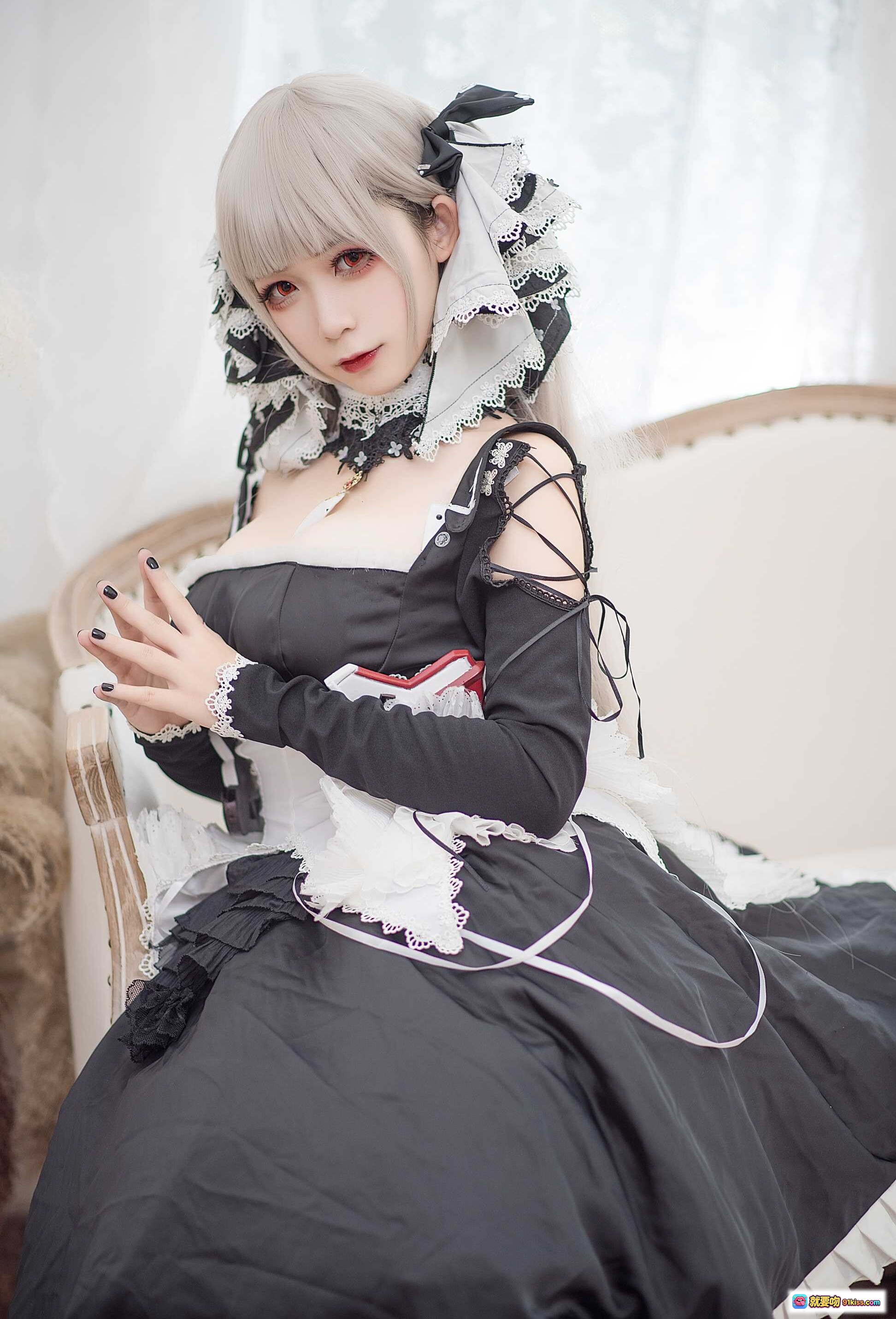 图片[3] - 樱落酱NO.009可畏cosplay黑白色洛丽塔女仆装高跟鞋写真14P高清图集 - 就要吻