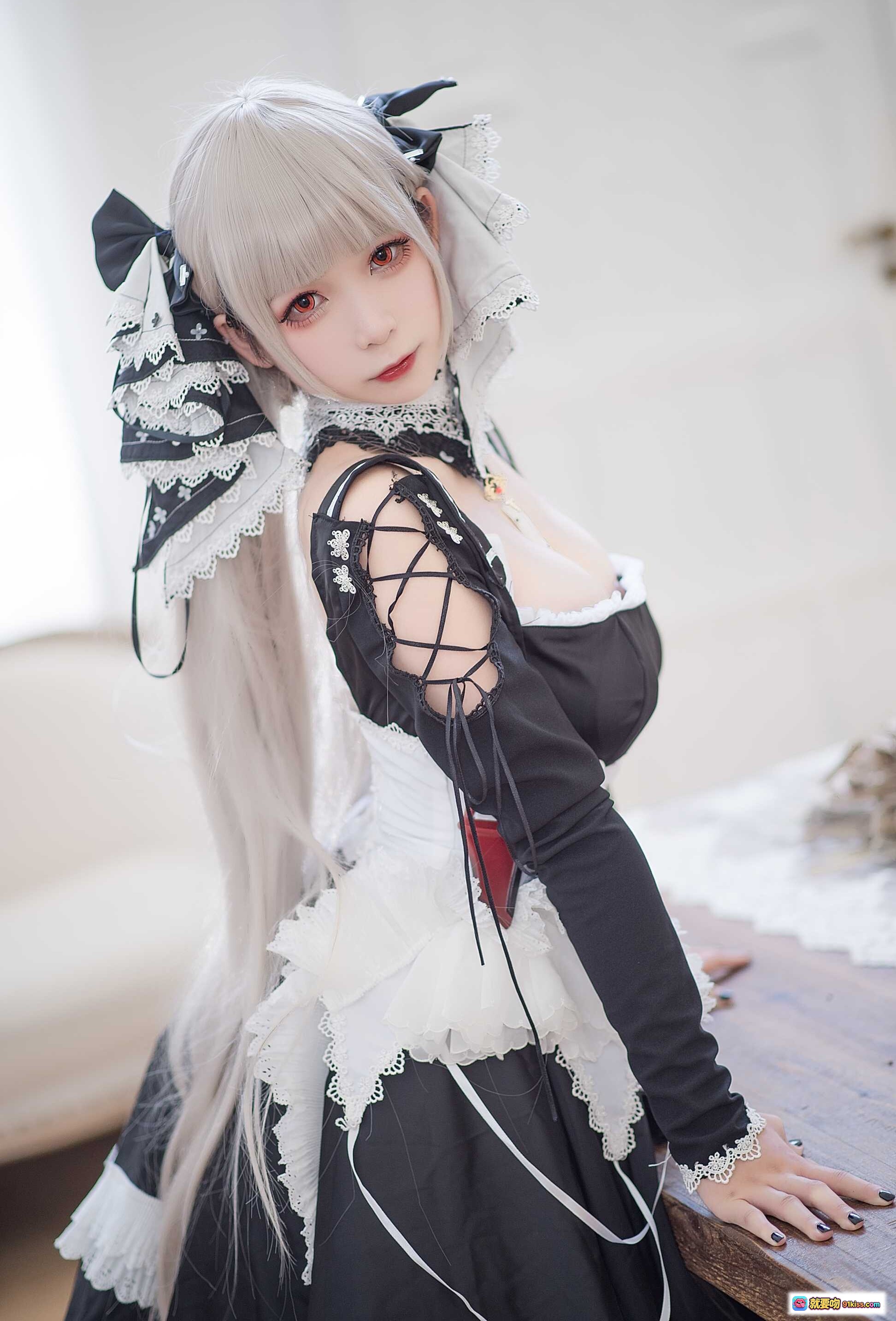 图片[10] - 樱落酱NO.009可畏cosplay黑白色洛丽塔女仆装高跟鞋写真14P高清图集 - 就要吻