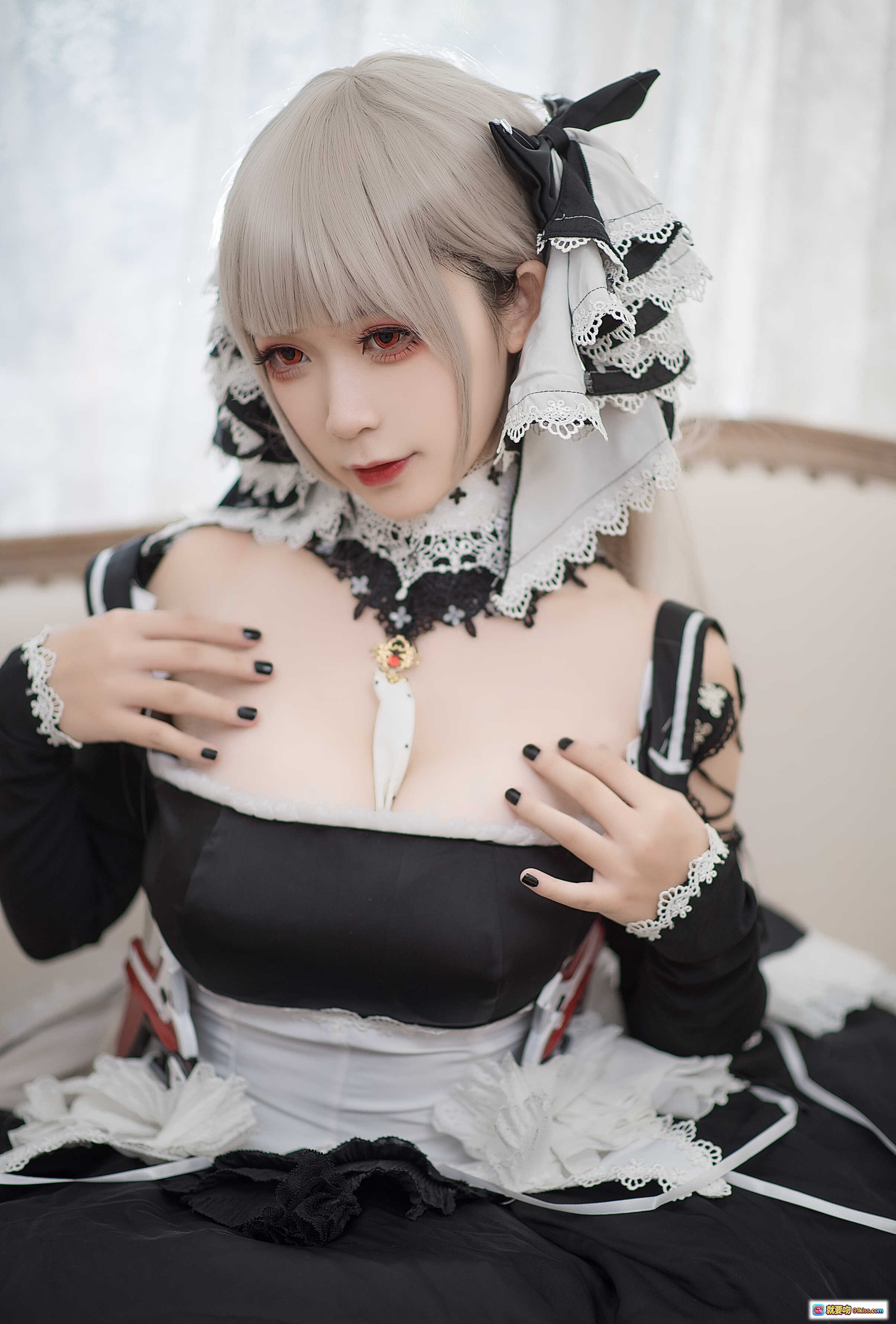 图片[4] - 樱落酱NO.009可畏cosplay黑白色洛丽塔女仆装高跟鞋写真14P高清图集 - 就要吻