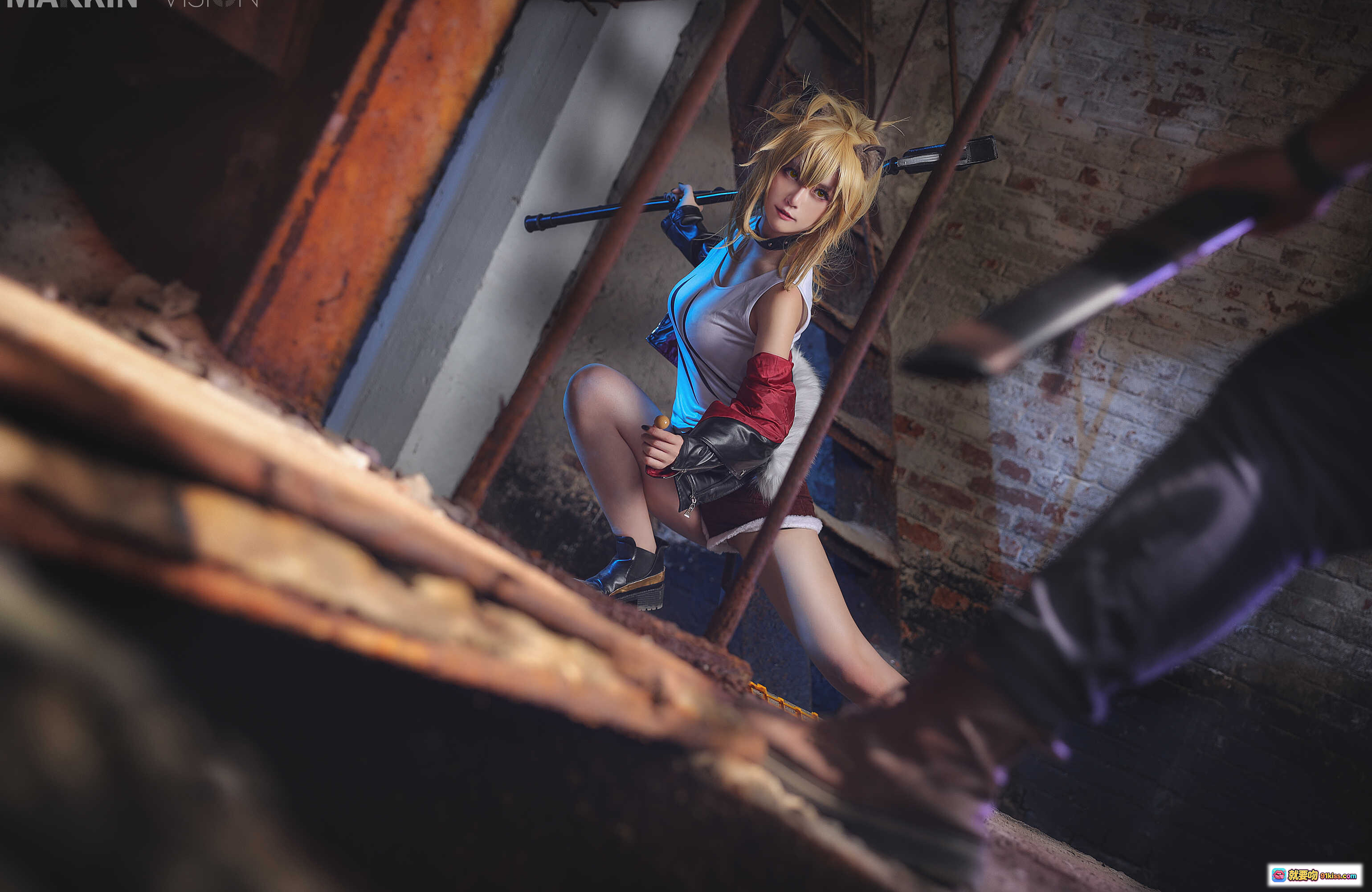 图片[9] - yui金鱼 NO.016 推进之王 Cosplay 精美写真 11P 233MB 工业风废墟场景 金发少女 机甲元素 暗黑系穿搭 高清壁纸级摄影 - 就要吻