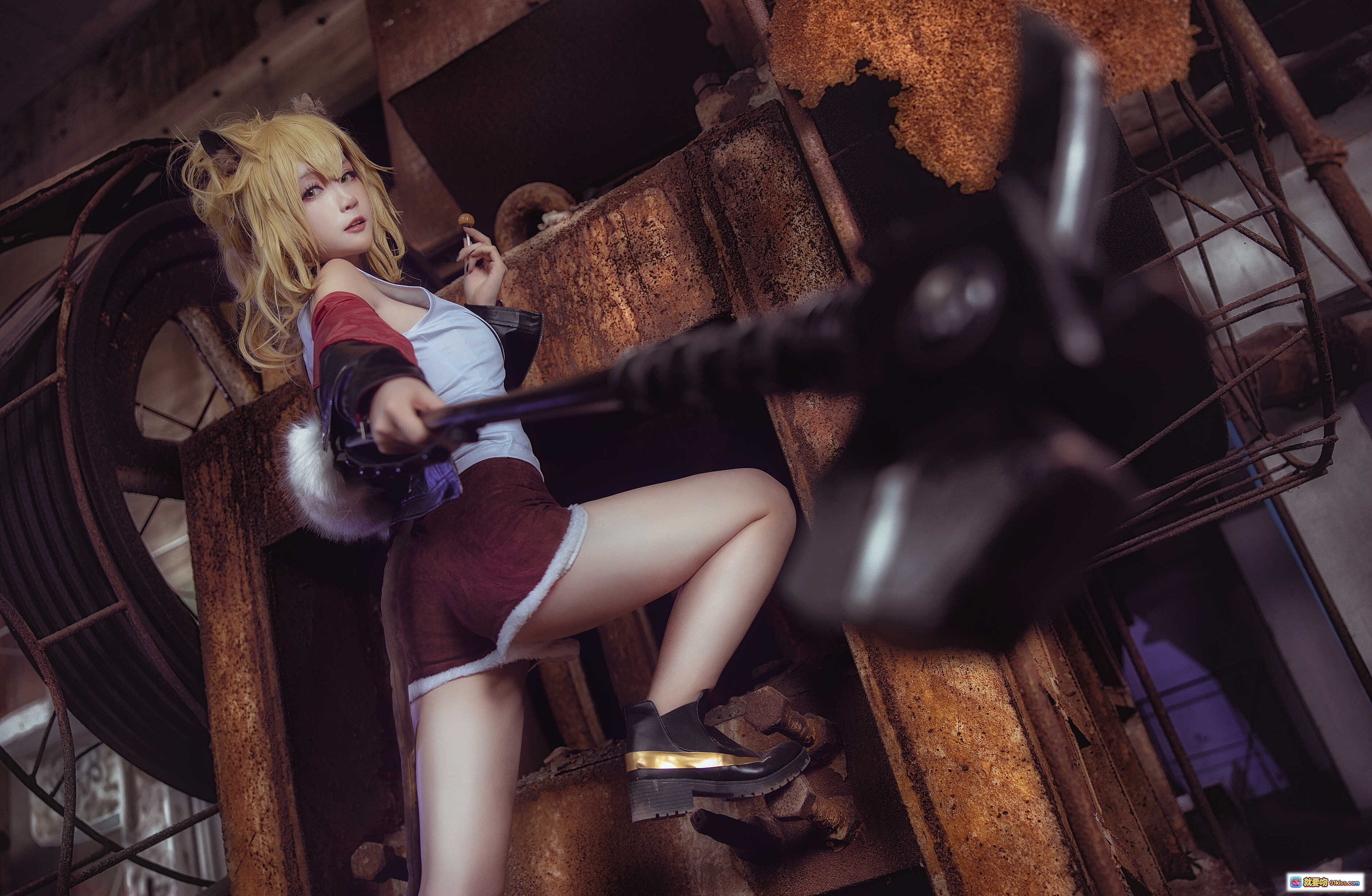 图片[6] - yui金鱼 NO.016 推进之王 Cosplay 精美写真 11P 233MB 工业风废墟场景 金发少女 机甲元素 暗黑系穿搭 高清壁纸级摄影 - 就要吻
