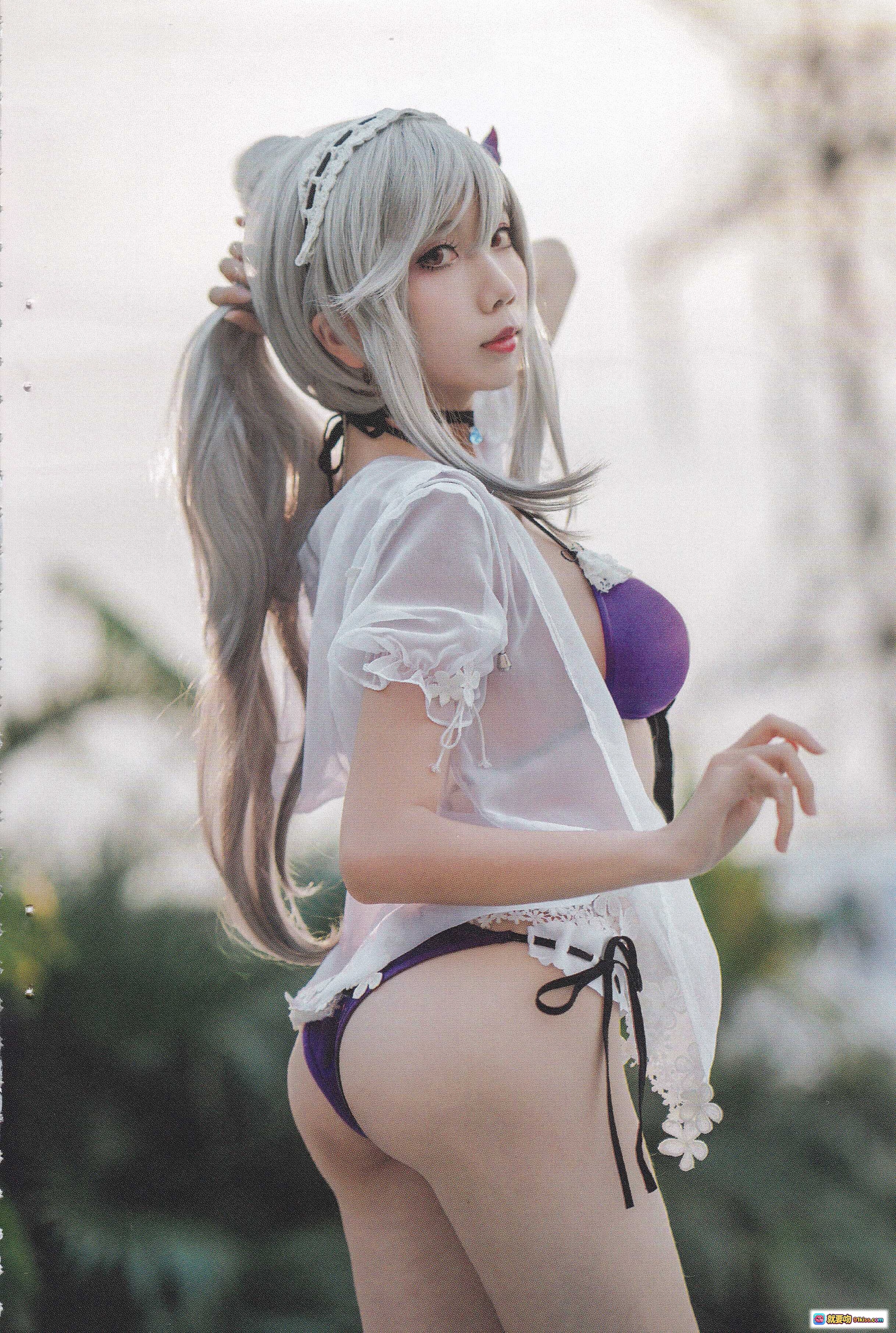 图片[8] - 迷失人形NO.003敦刻尔克水着 cosplay 紫色比基尼 草帽蕾丝外套 游泳池边写真 31P高清图集 - 就要吻