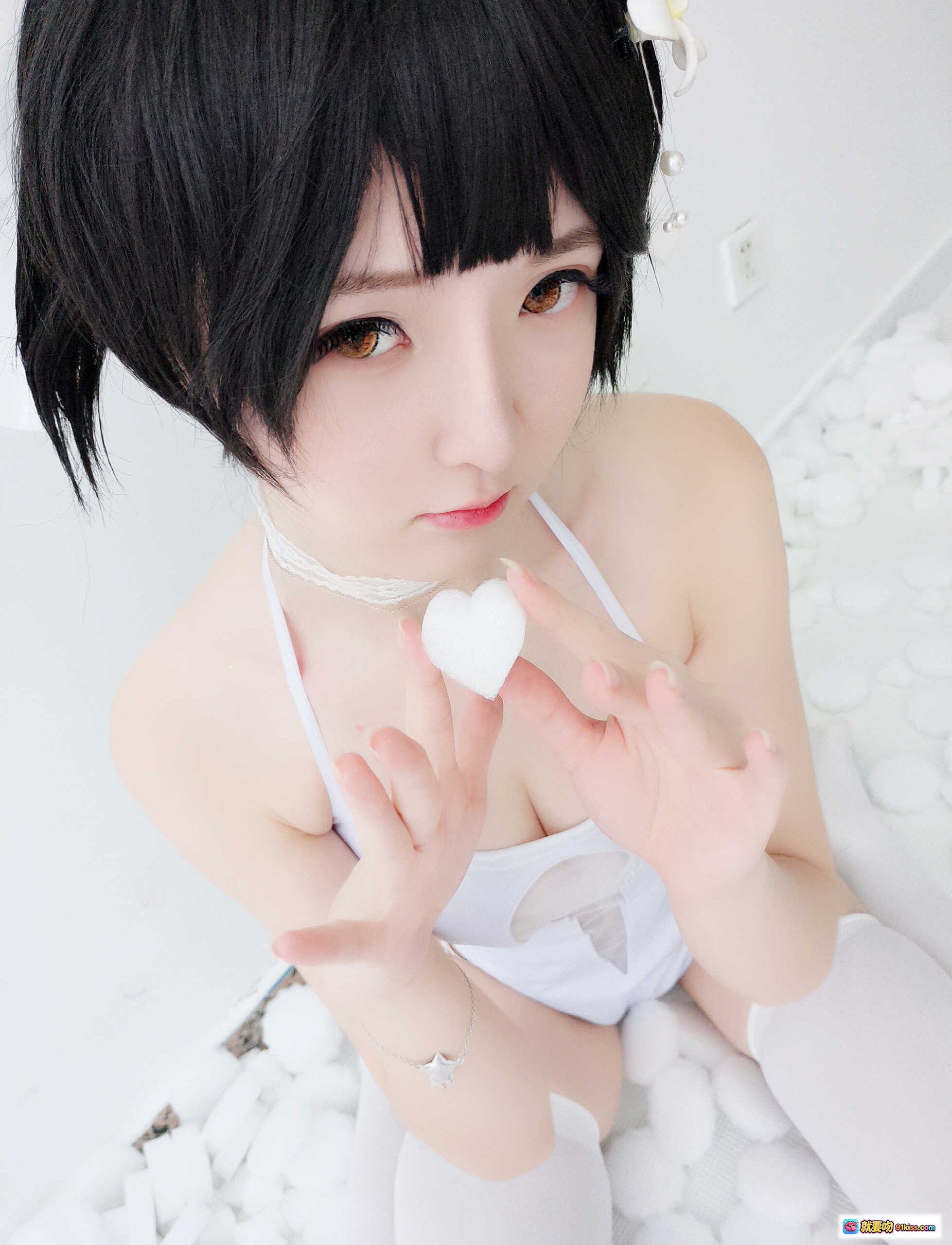 图片[3] - 一小央泽NO.021高雄泳装写真-白裙短发持剑少女Cosplay美图19P - 就要吻