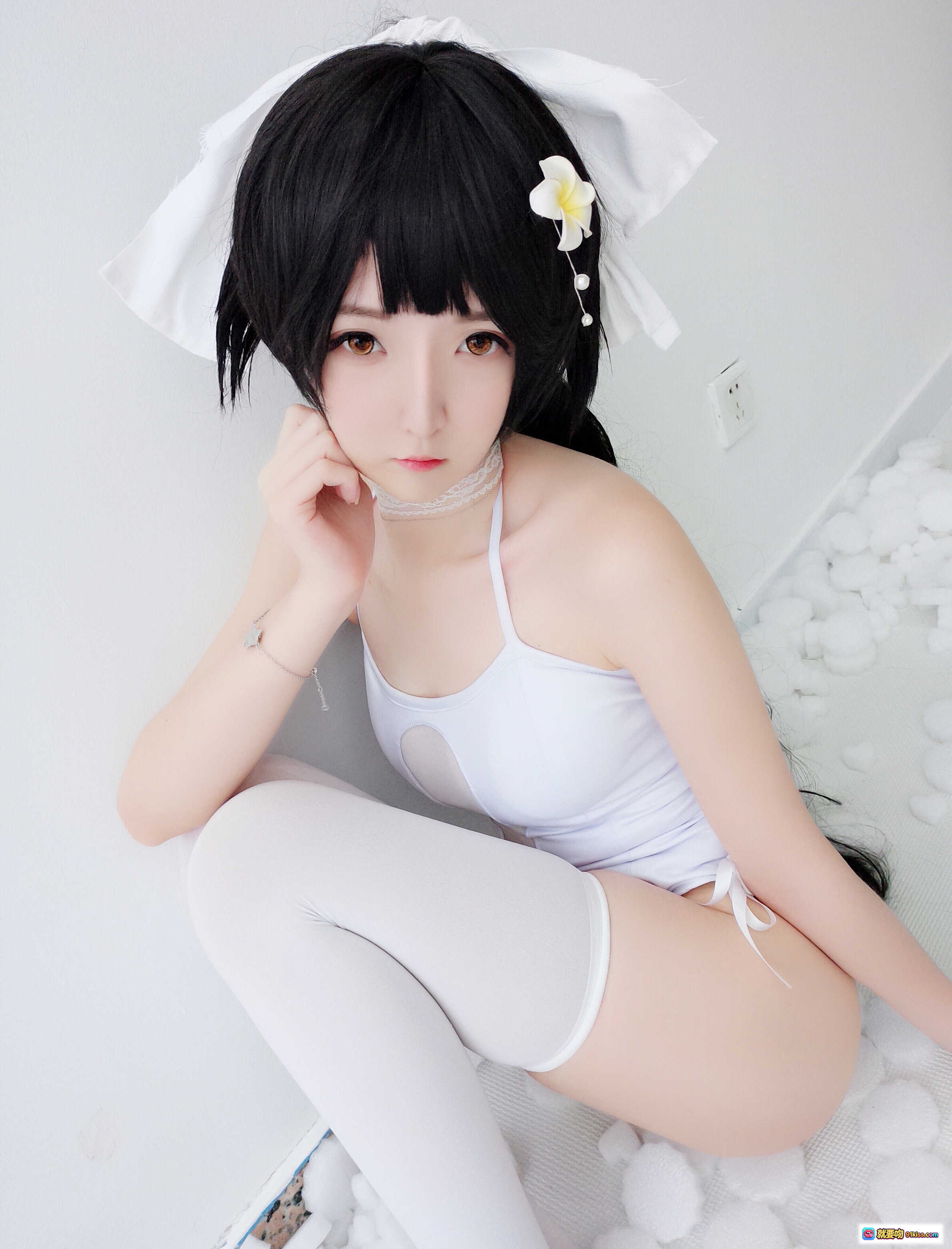 图片[6] - 一小央泽NO.021高雄泳装写真-白裙短发持剑少女Cosplay美图19P - 就要吻