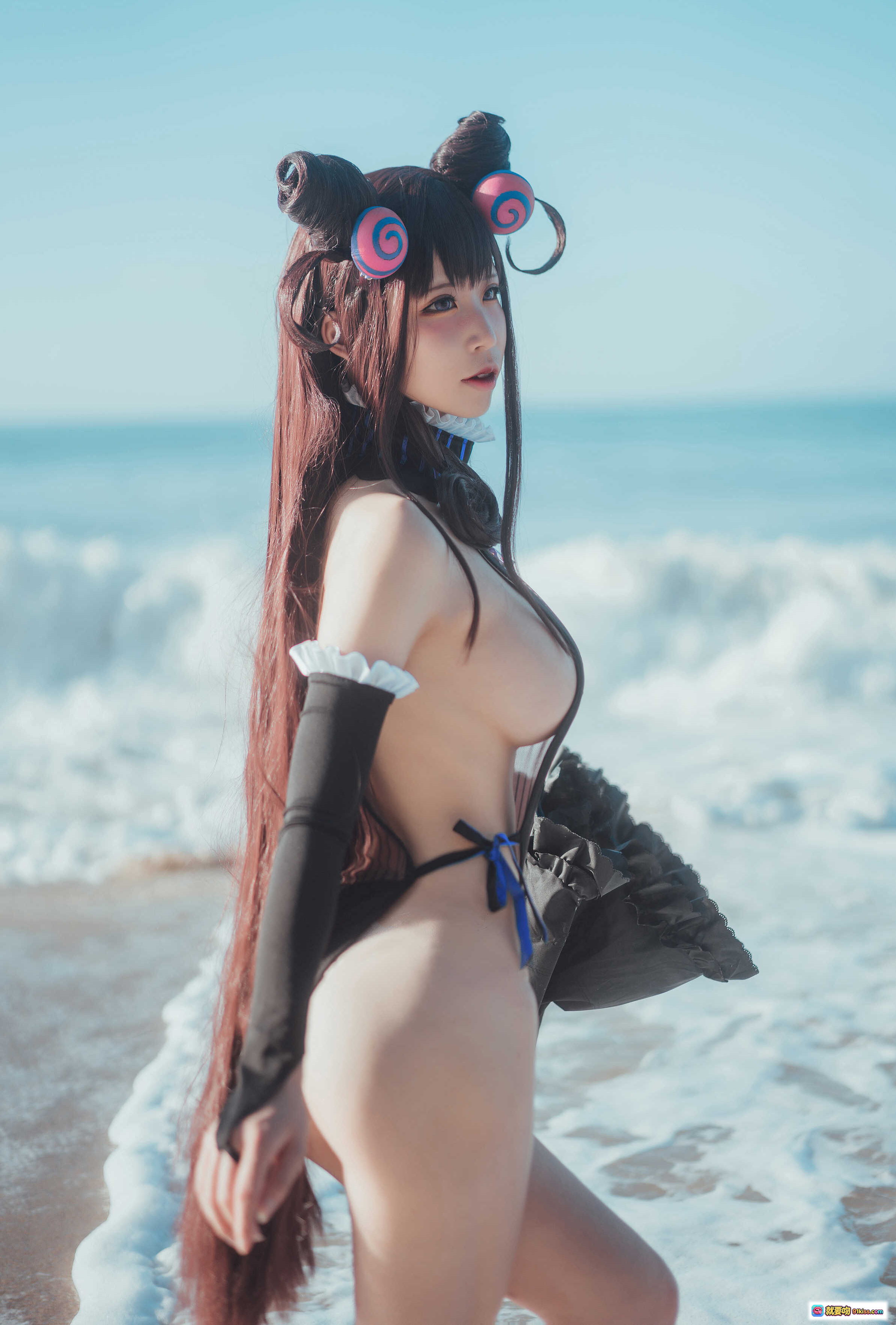 图片[9] - 爱老师紫式部cos泳装海边撑蓝伞写真 12P高清图集 - 就要吻