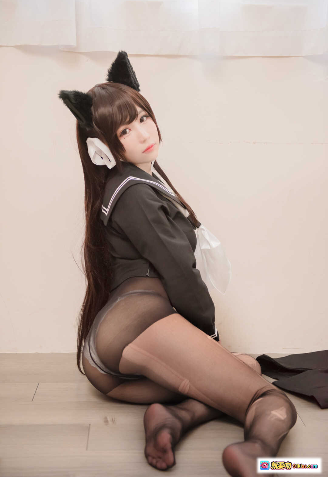 图片[4] - 白神泱NO.007黑丝兽耳写真｜猫耳少女水手服黑丝美腿14P高清图集 - 就要吻