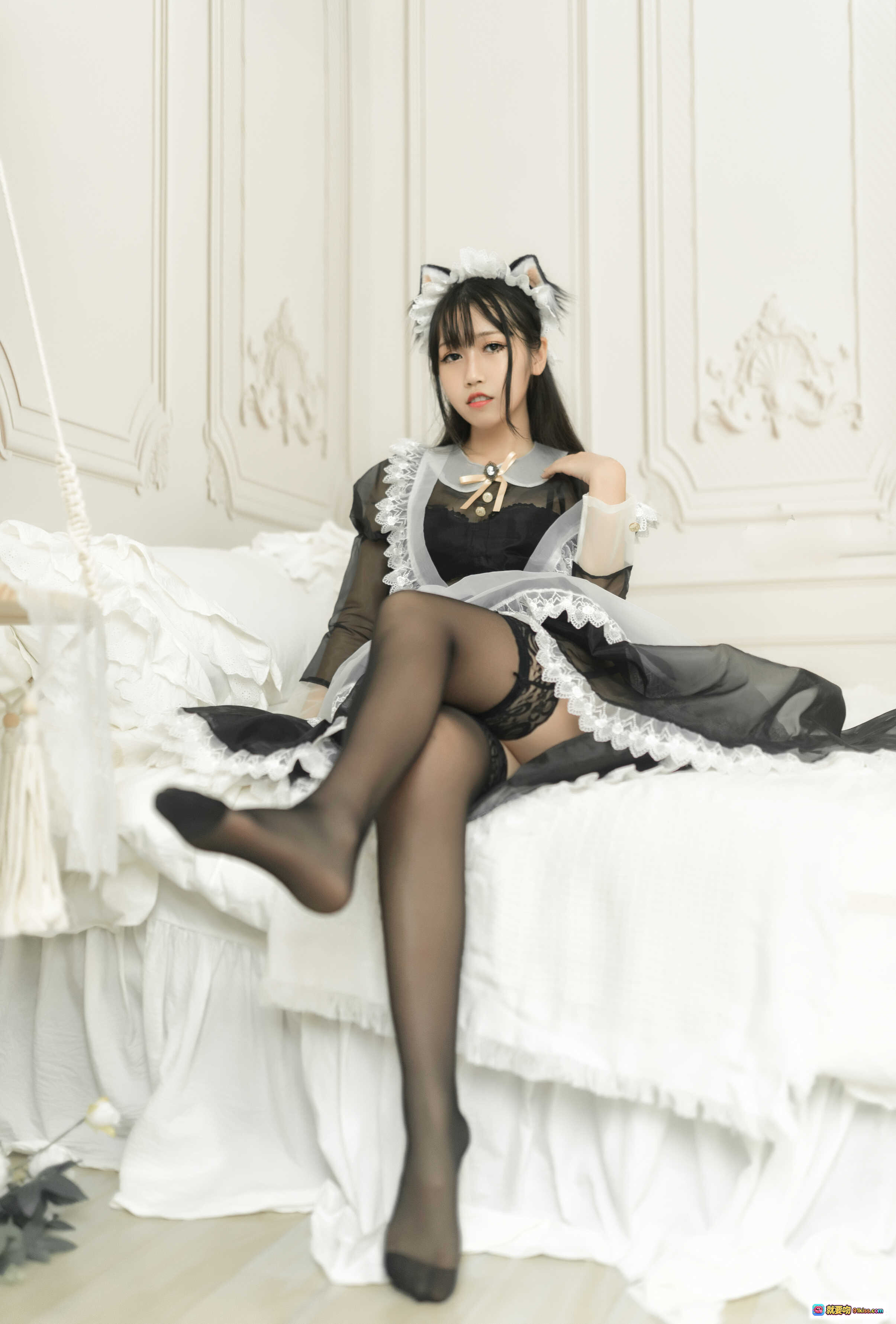 图片[7] - 不呆猫女仆呆呆写真集 | 黑丝高跟蕾丝女仆装 | 优雅性感私房摄影 | 50P高清图集 - 就要吻