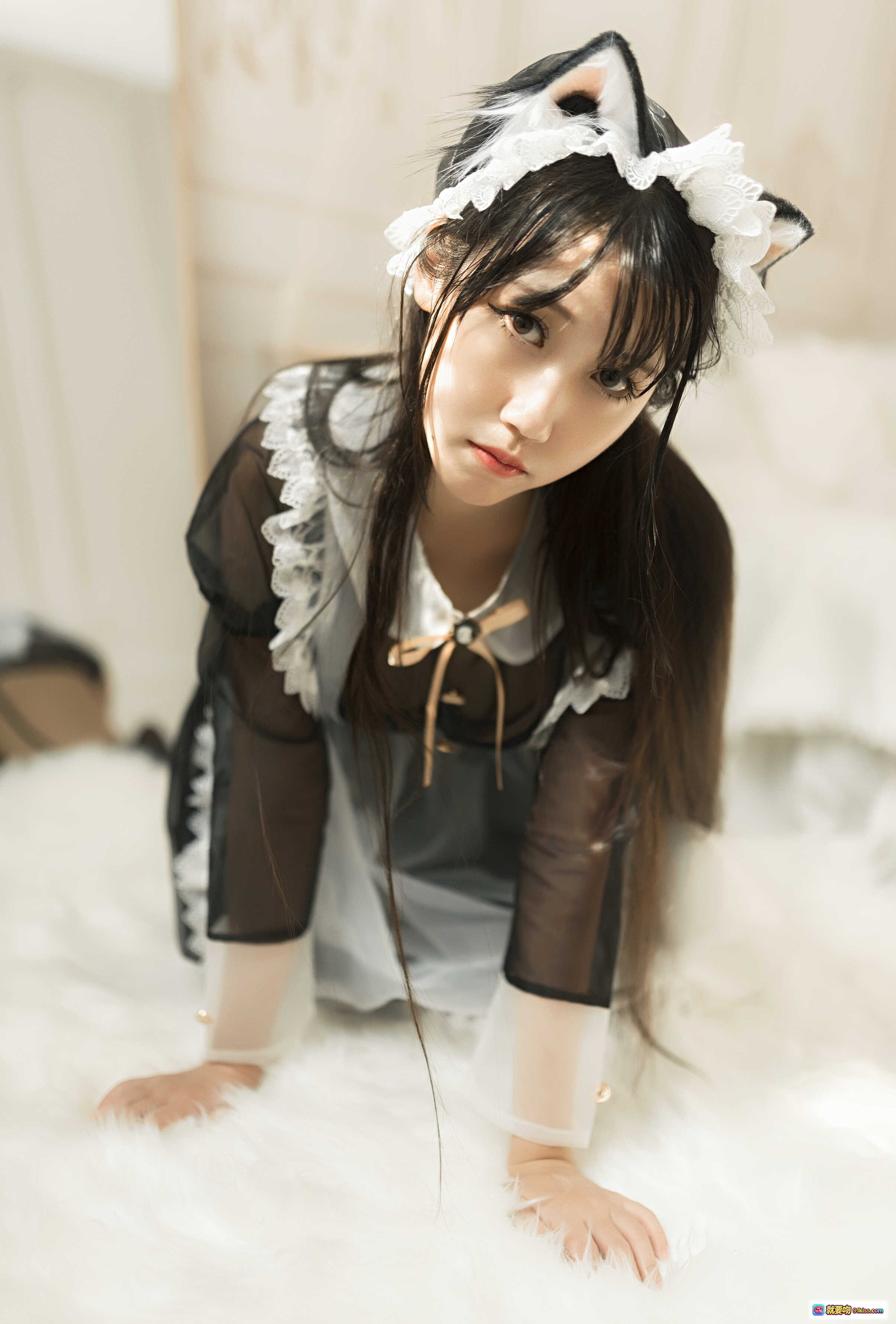 图片[10] - 不呆猫女仆呆呆写真集 | 黑丝高跟蕾丝女仆装 | 优雅性感私房摄影 | 50P高清图集 - 就要吻