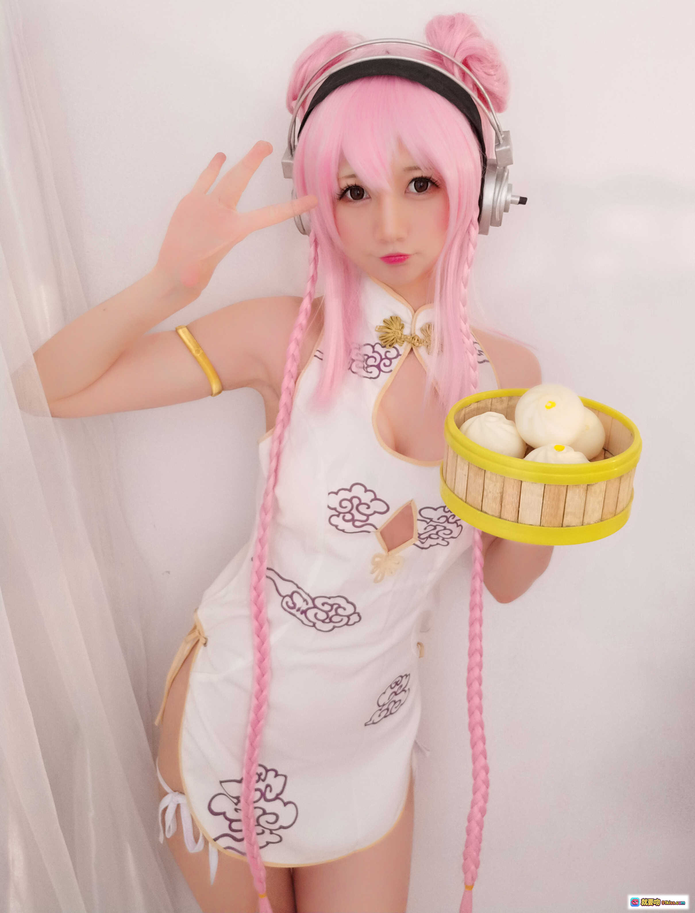 图片[4] - Nagesa魔物喵NO.004エロいソニ子 粉发双马尾 Cosplay 萌系少女 蒸笼包子 二次元写真 19P 93M - 就要吻