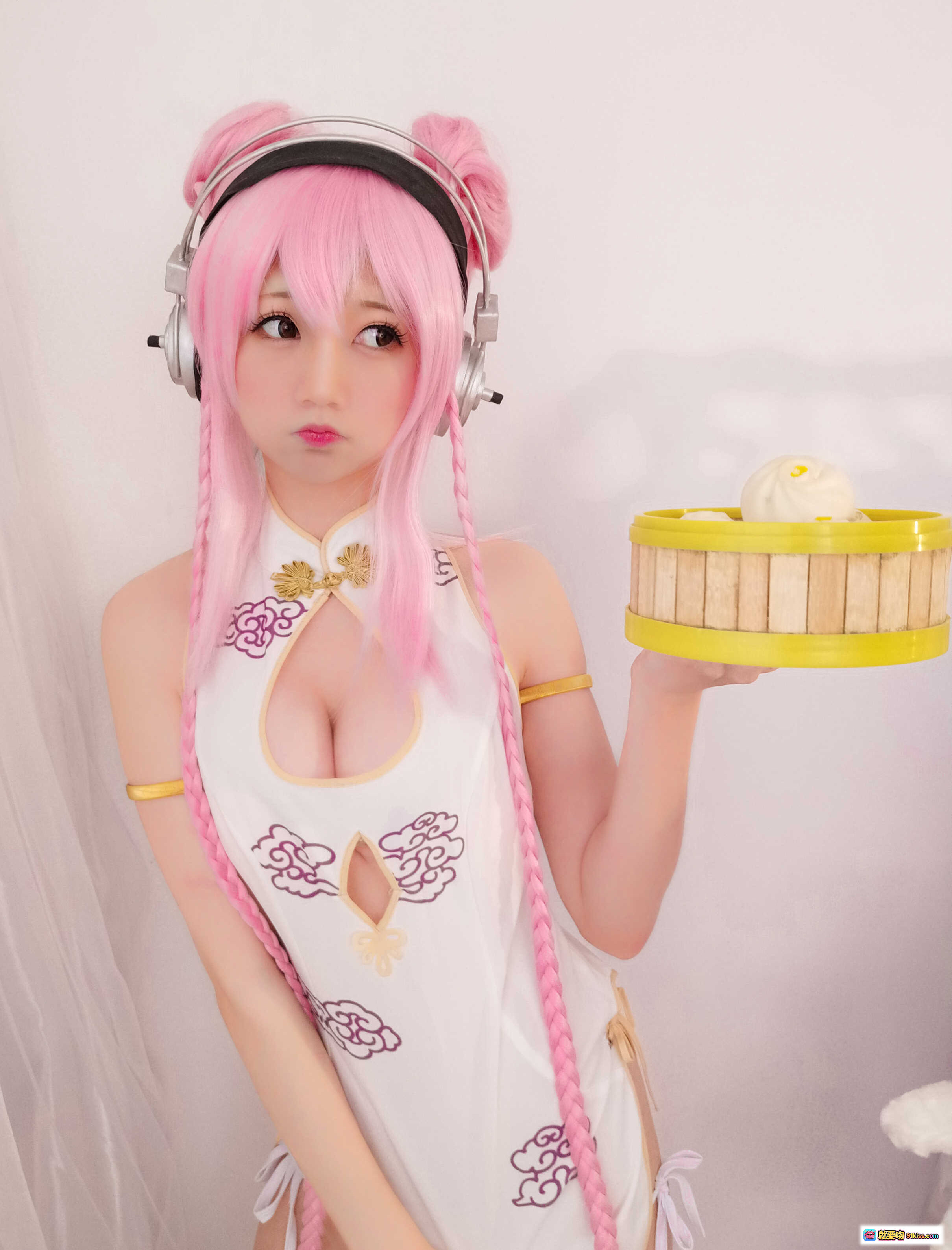 图片[6] - Nagesa魔物喵NO.004エロいソニ子 粉发双马尾 Cosplay 萌系少女 蒸笼包子 二次元写真 19P 93M - 就要吻