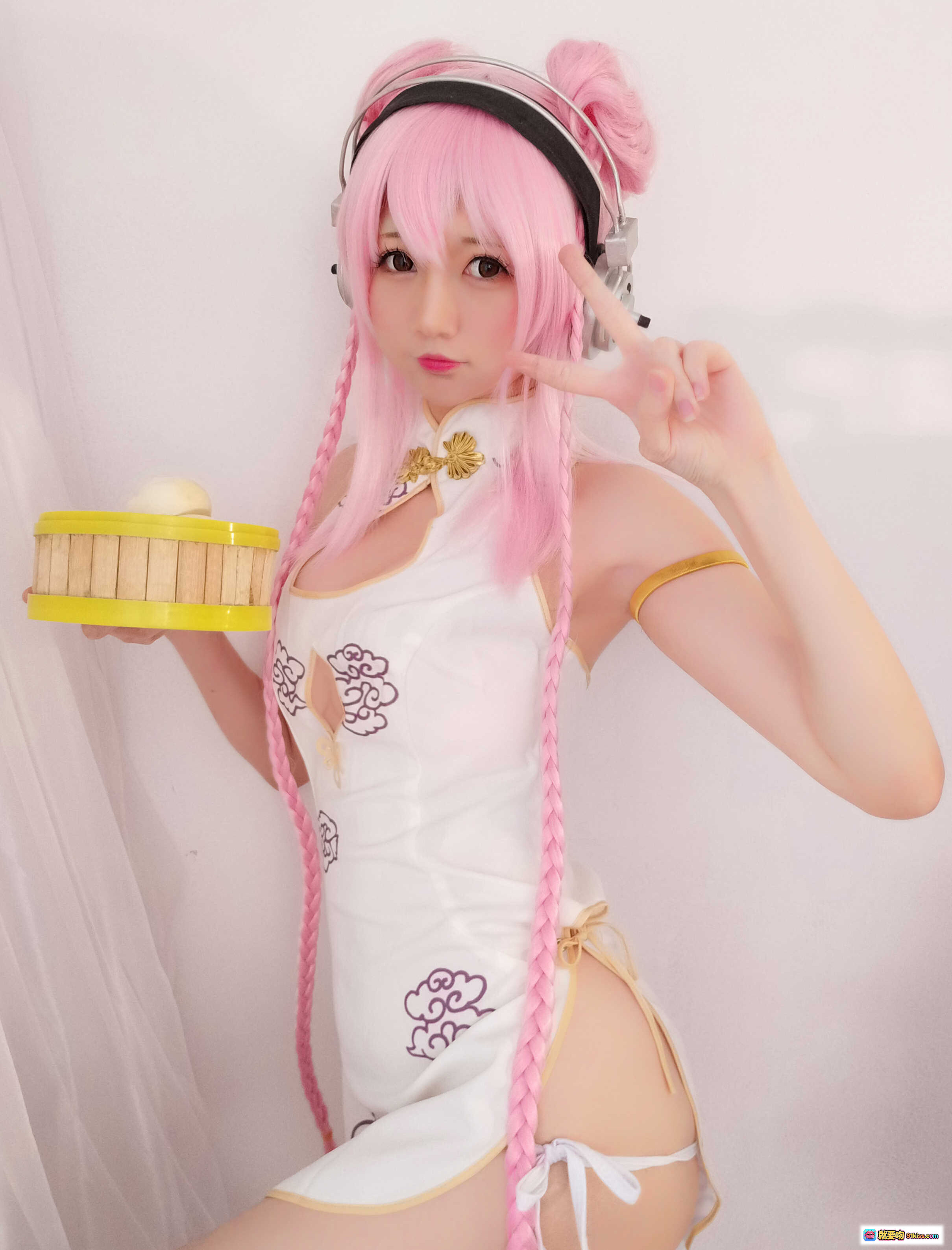 图片[5] - Nagesa魔物喵NO.004エロいソニ子 粉发双马尾 Cosplay 萌系少女 蒸笼包子 二次元写真 19P 93M - 就要吻