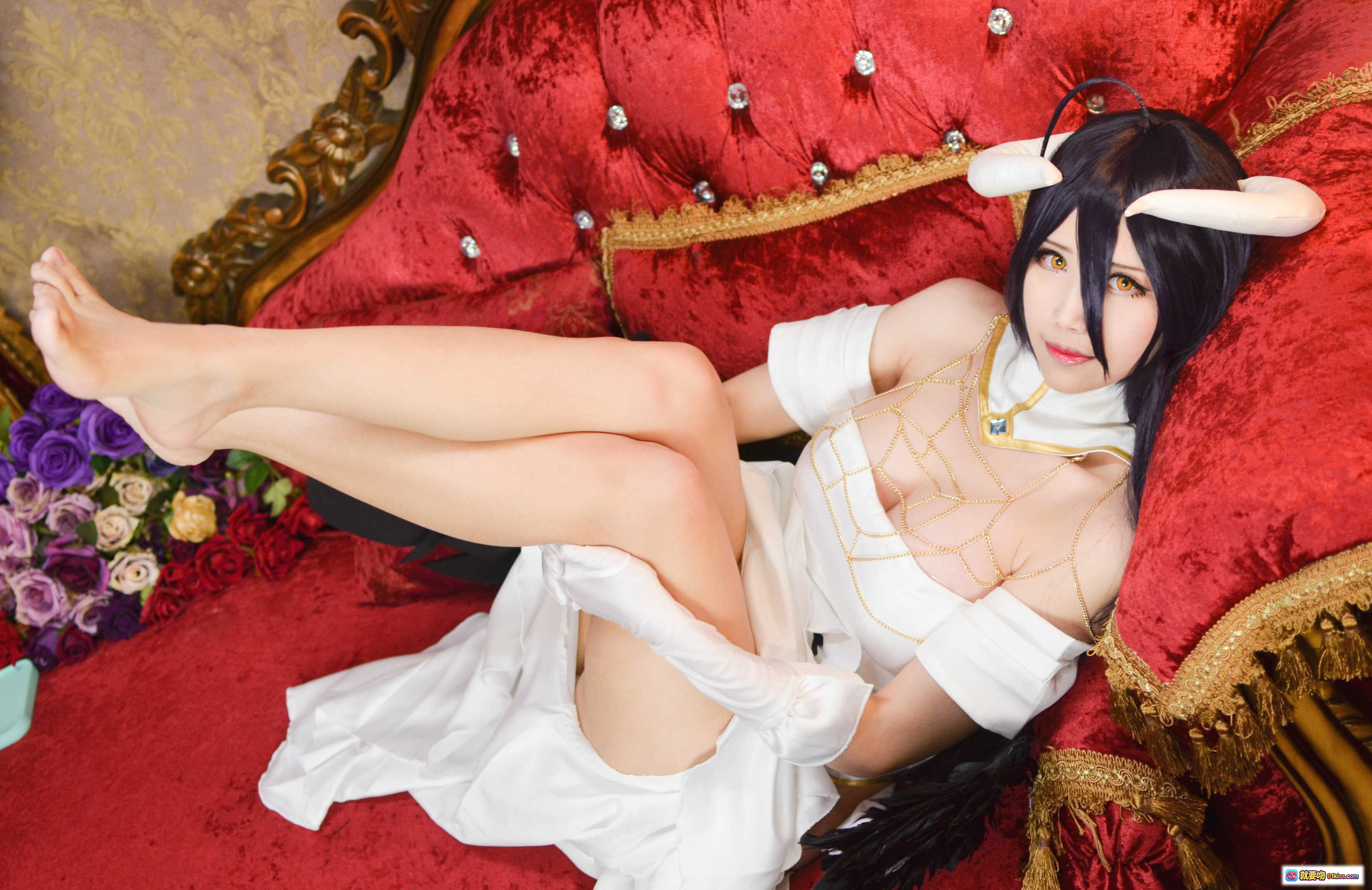 图片[6] - KaYa萱 NO.006 雅儿贝德 Cosplay 白色蕾丝内衣 黑长直 角饰 唯美写真 50P高清图集 - 就要吻