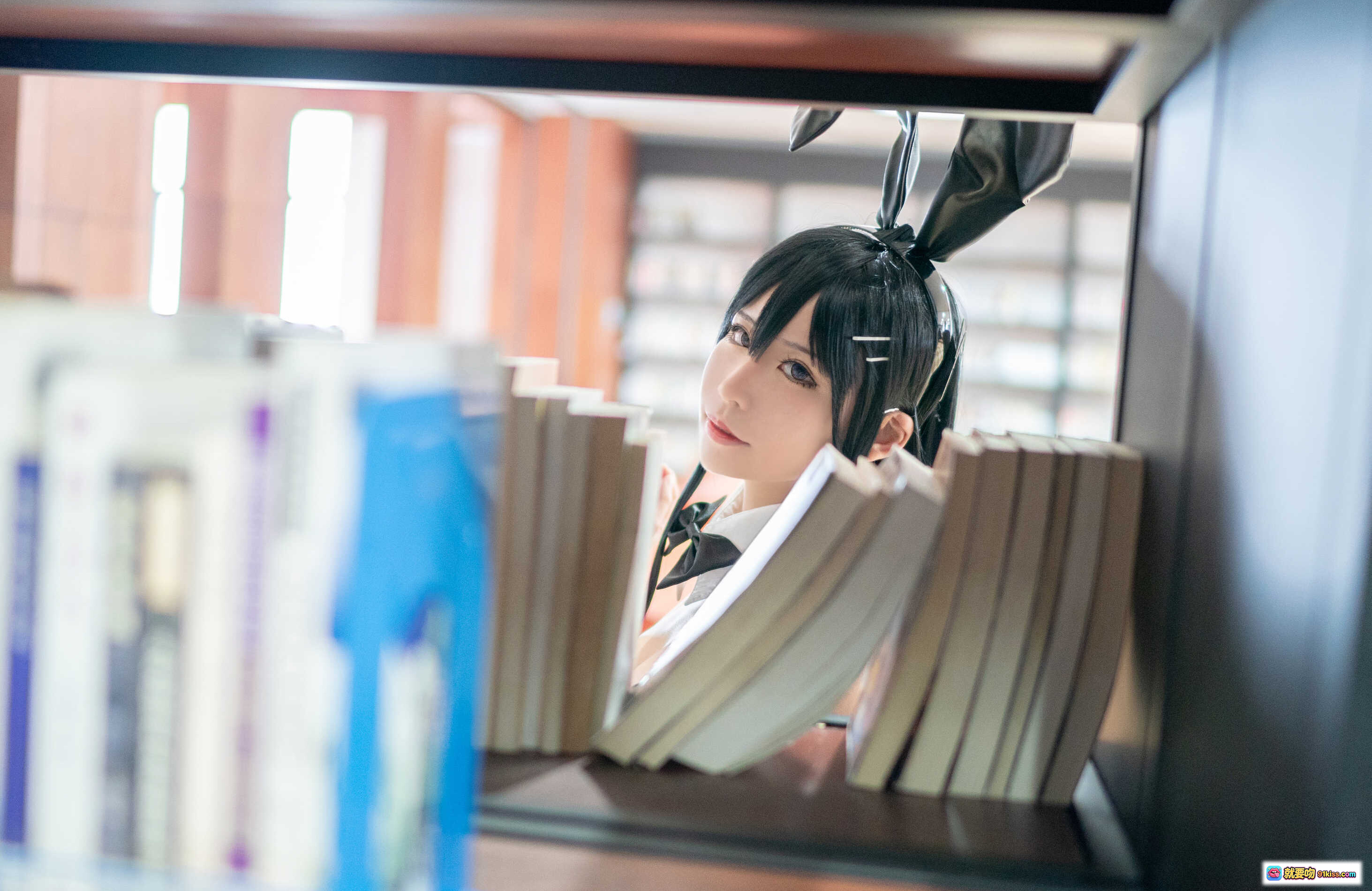 图片[4] - 爱老师兔女郎学姐写真集NO.022 8P高清图库 102M珍藏版 书架场景艺术摄影 - 就要吻