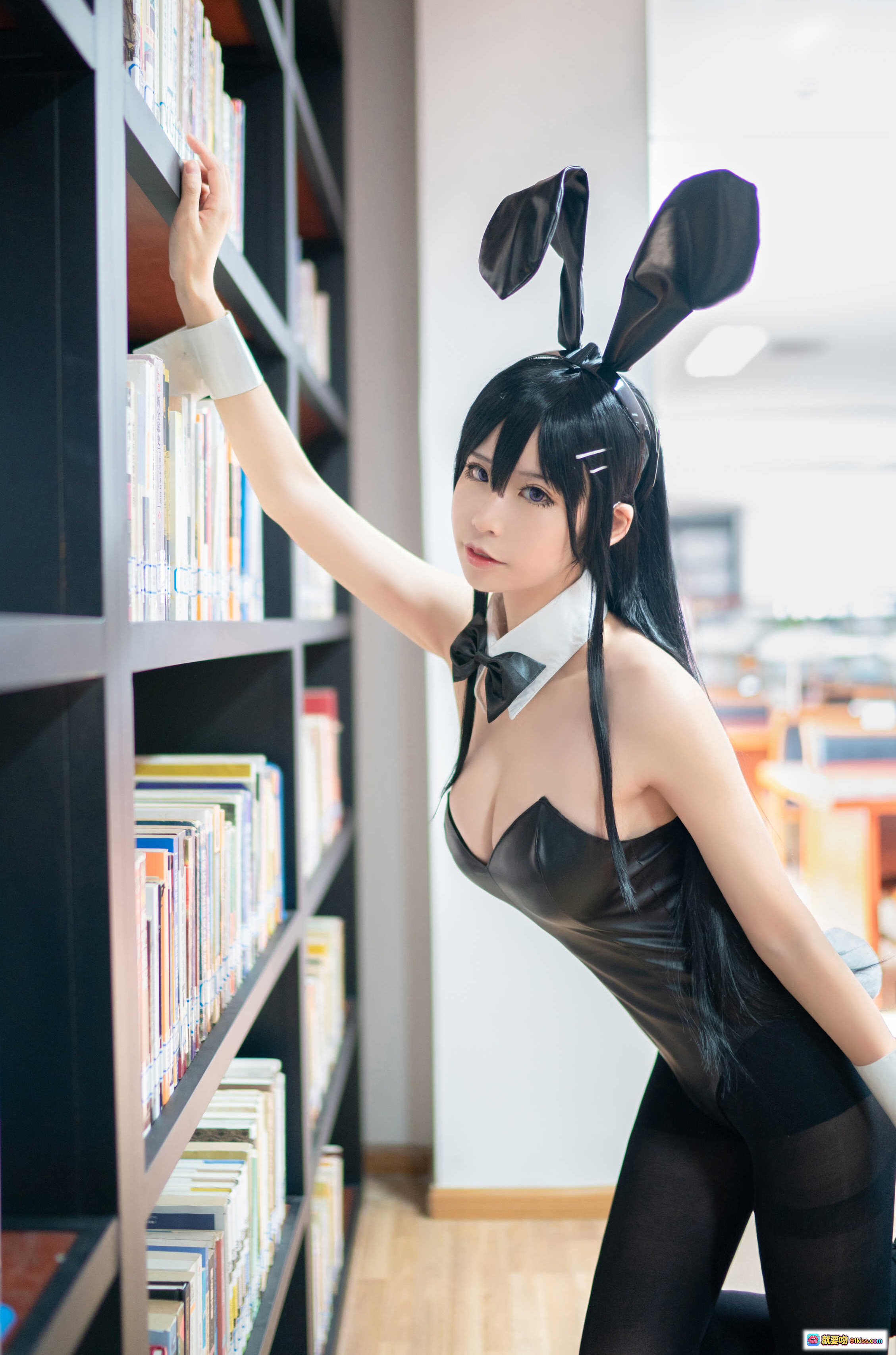 图片[6] - 爱老师兔女郎学姐写真集NO.022 8P高清图库 102M珍藏版 书架场景艺术摄影 - 就要吻