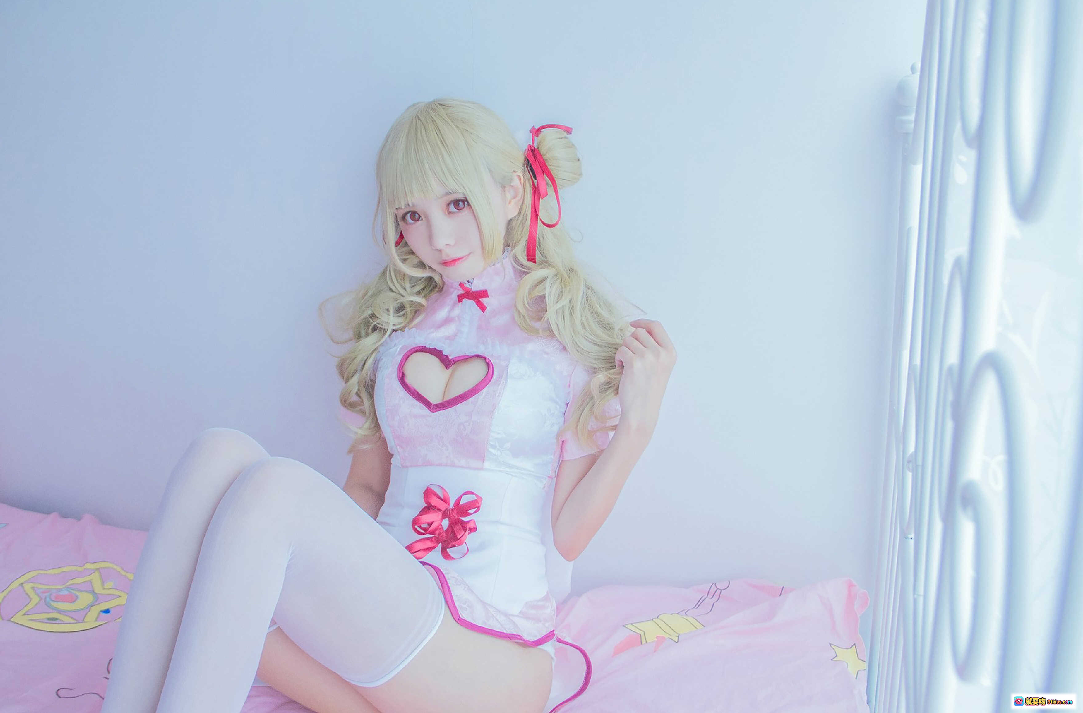 图片[2] - 小野妹子w NO.040 双马尾可爱粉色系cosplay 心形手势萌系写真 9P高清图集 - 就要吻
