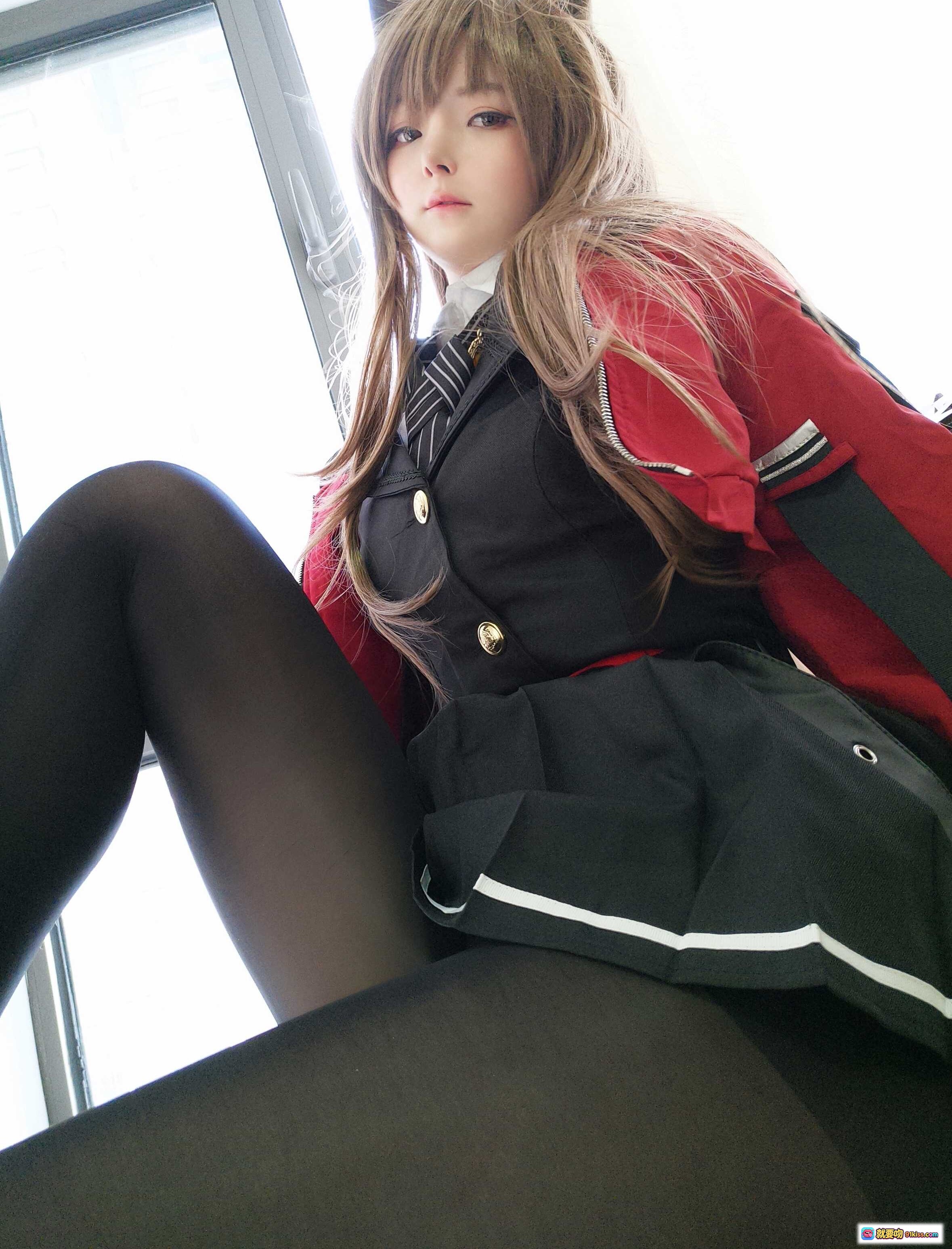 图片[3] - 一小央泽NO.020高练度天火Cosplay写真 50P黑丝猫耳红衣短裙美腿性感私房照 - 就要吻