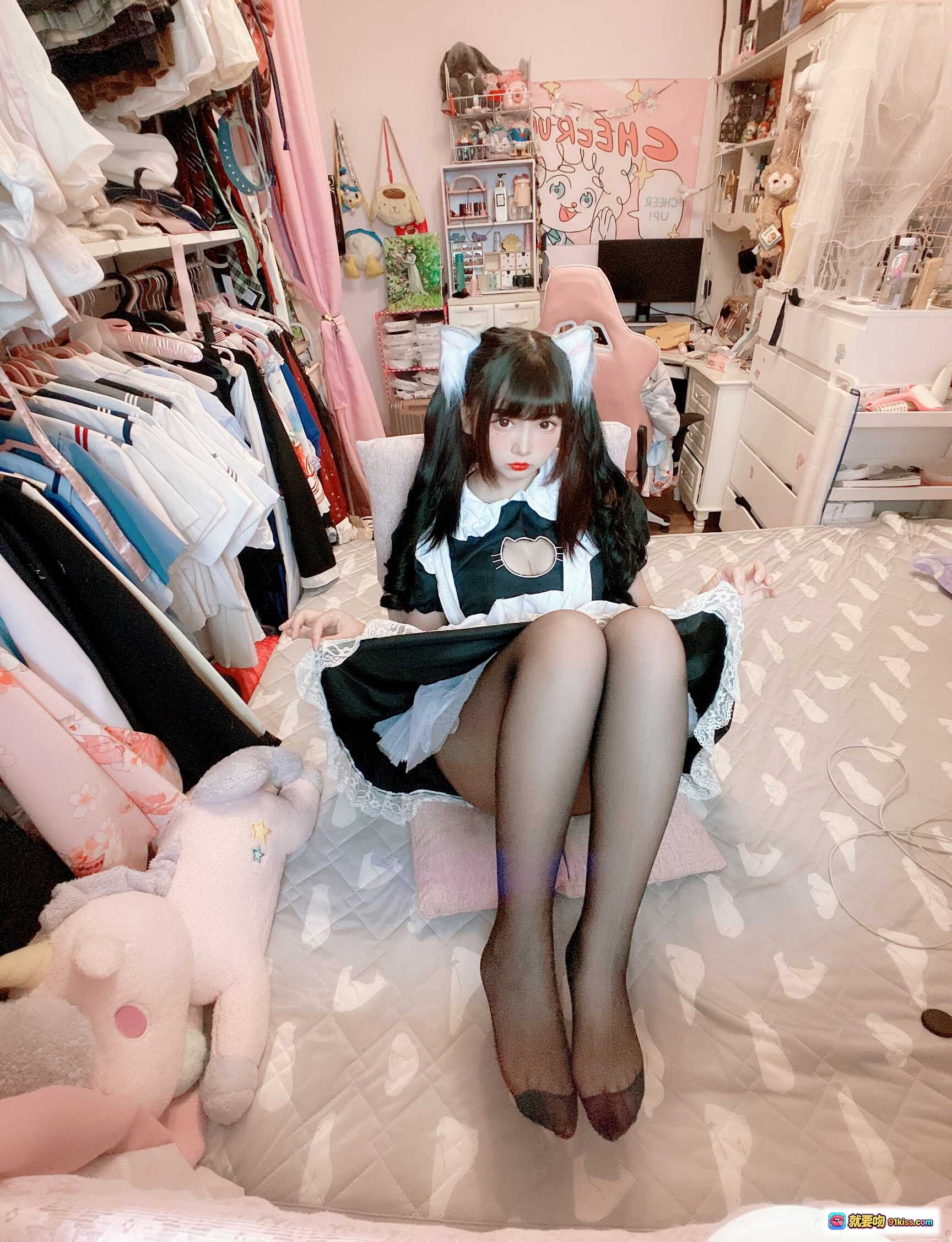 图片[3] - 古川NO.049黑丝开胸猫耳女仆装自拍写真55P高清图集 - 就要吻