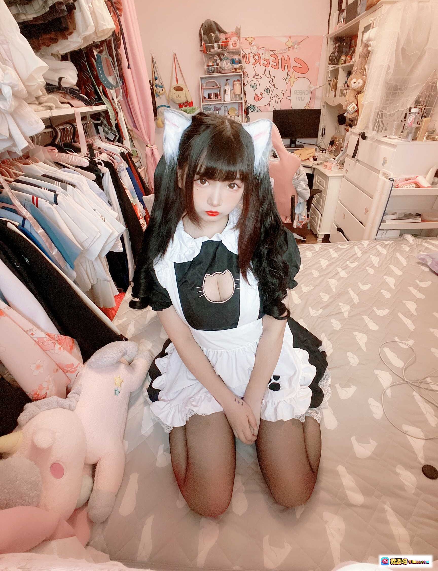 图片[6] - 古川NO.049黑丝开胸猫耳女仆装自拍写真55P高清图集 - 就要吻