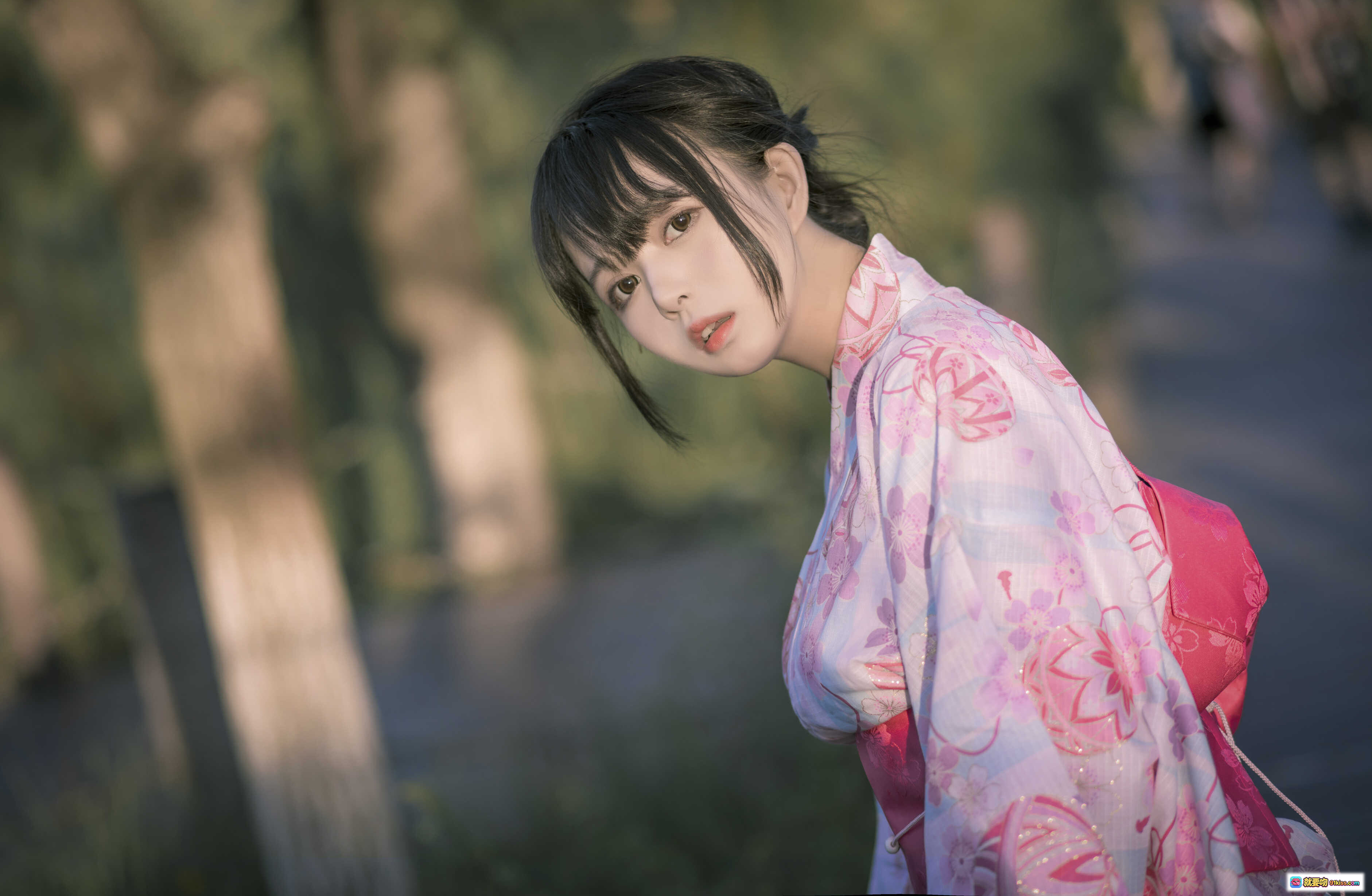 图片[6] - 黑猫猫OvO NO.005 和服超进化写真 | 粉白樱花和服少女木桥蹲姿日系风摄影 [14P-163M] - 就要吻