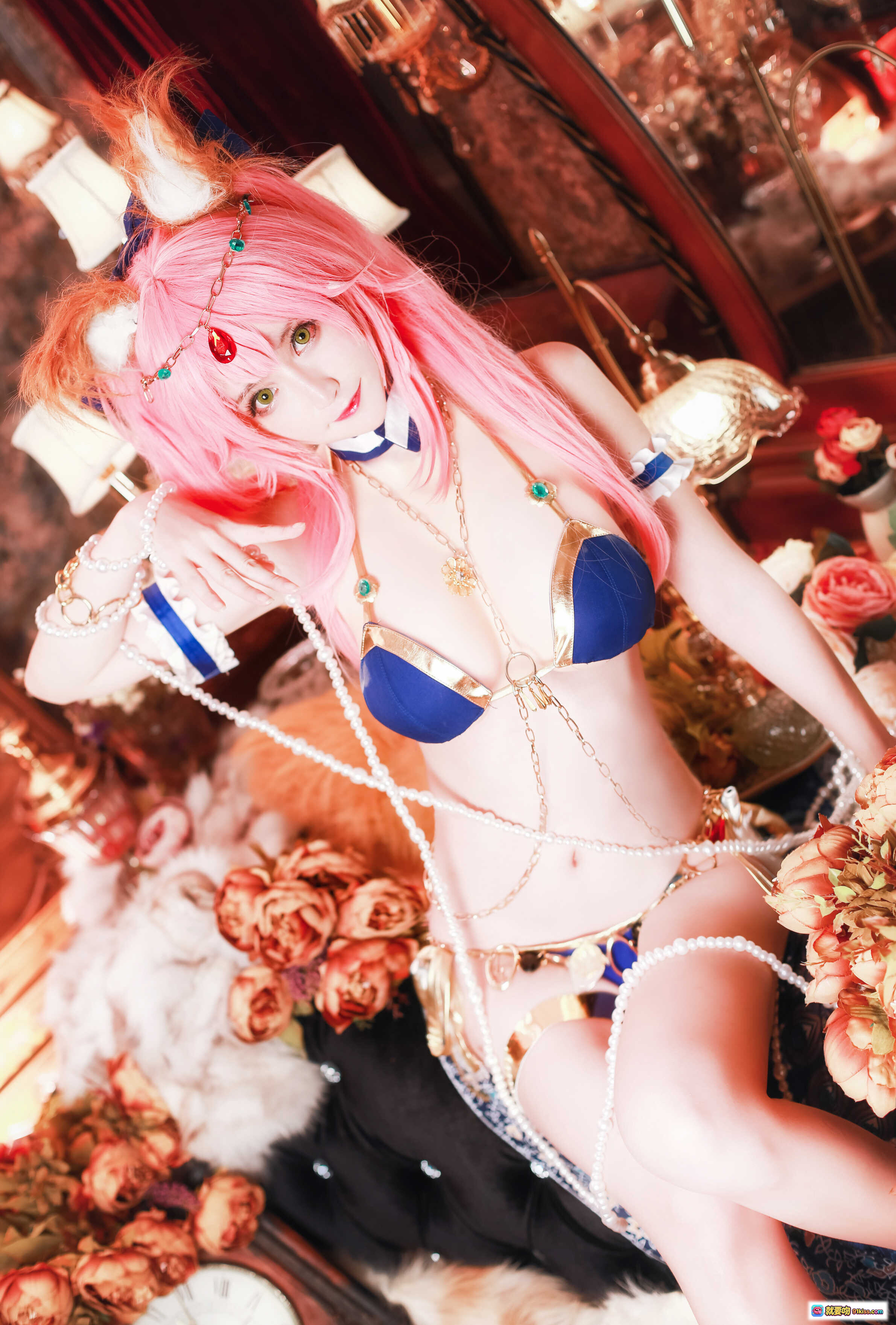 图片[9] - yui金鱼NO.002阿拉伯舞娘cosplay粉发猫耳异域风情写真10P高清美图 - 就要吻