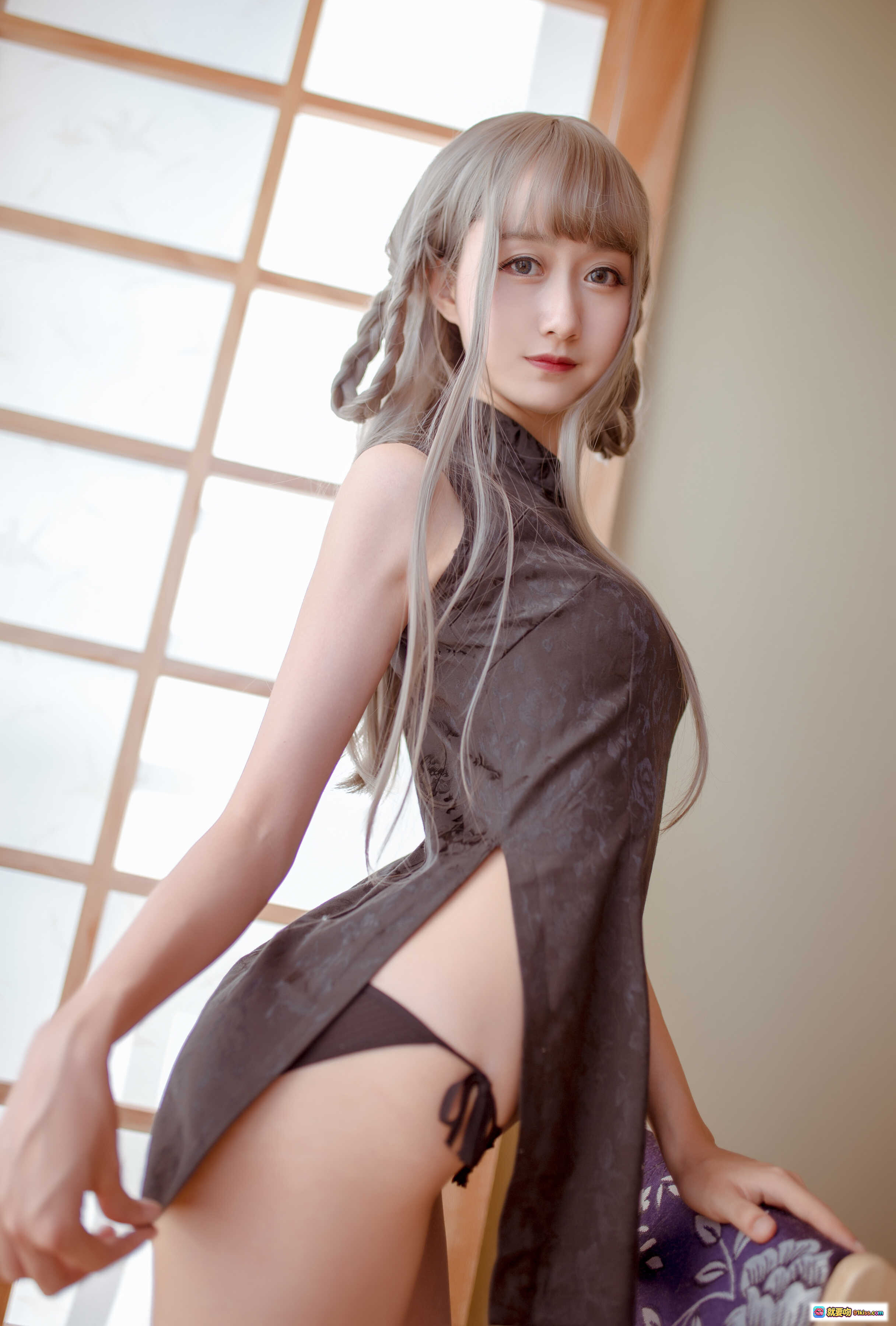 图片[5] - 小野妹子W NO.037 魔女旗袍写真 木绵绵OwO 白发少女日系和风旗袍美图 24P高清摄影集 - 就要吻