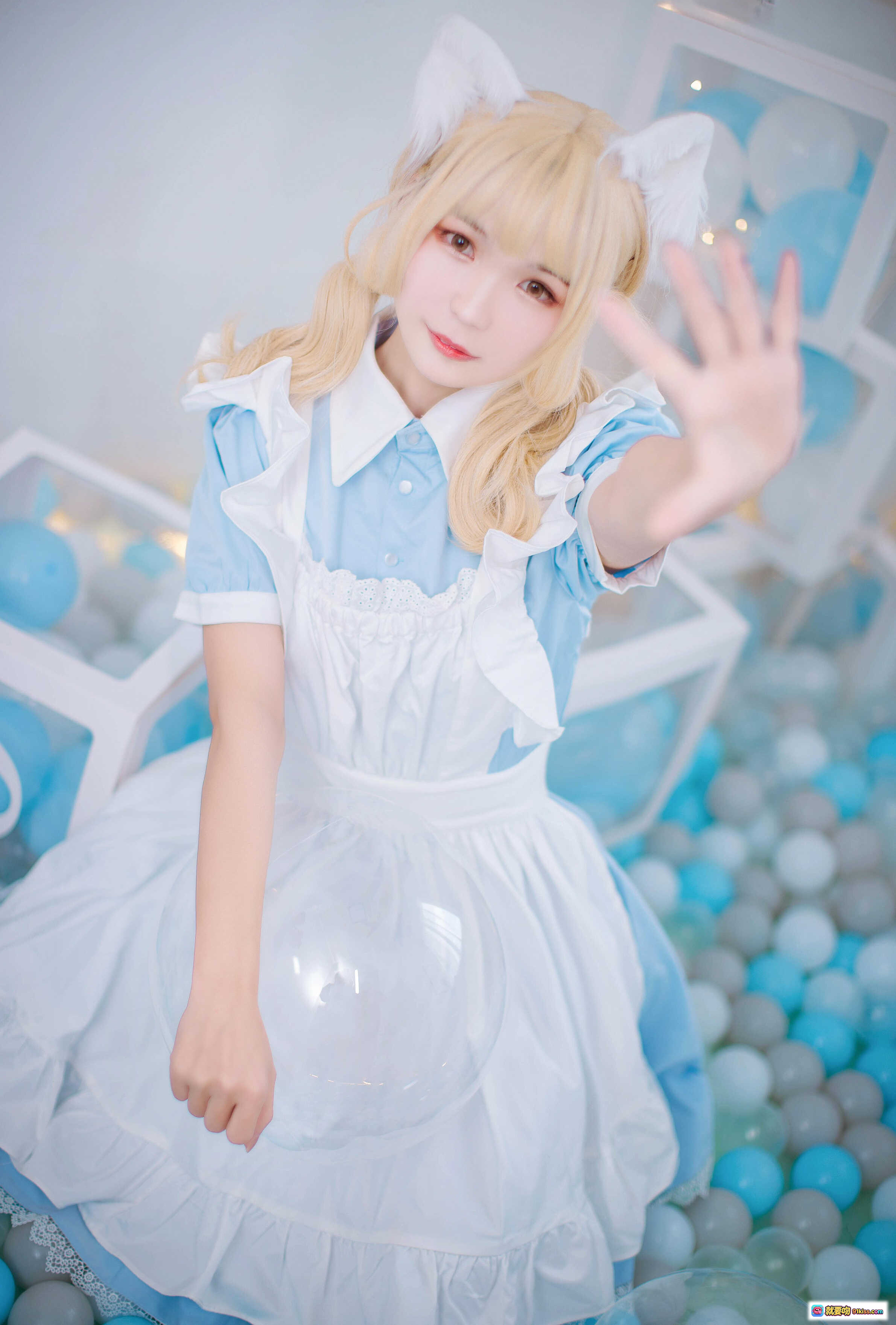 图片[7] - 北之北 VOL.11 女仆装写真 | 蓝白洛丽塔裙装 | 猫耳少女摆拍 | 梦幻窗帘背景 | 甜美日系风格 | 9P高清图集 - 就要吻