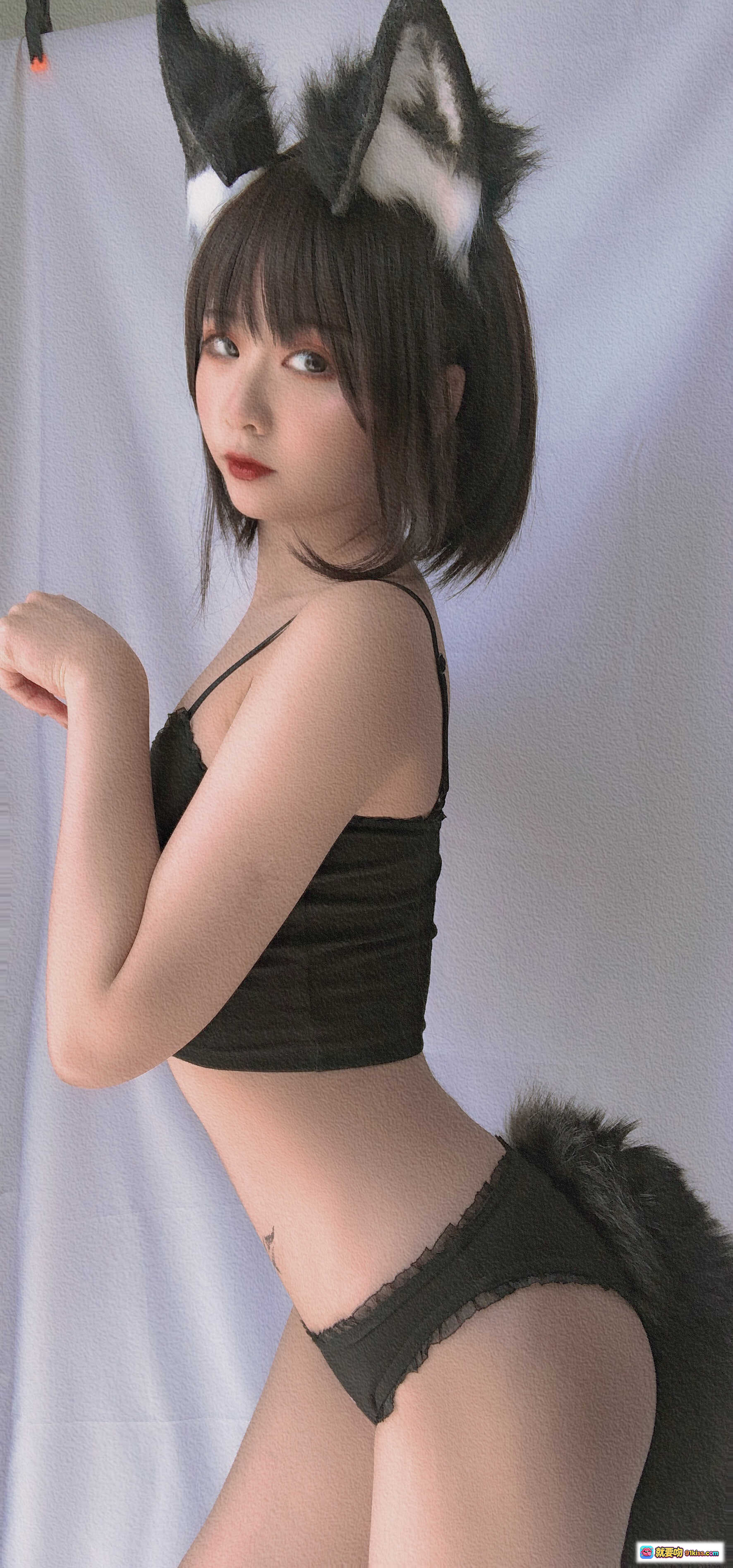 图片[6] - 青水NO.011小狼写真集34P95MB 黑色蕾丝内衣性感美腿 毛绒道具搭配优雅姿态 高清私房摄影艺术图 - 就要吻