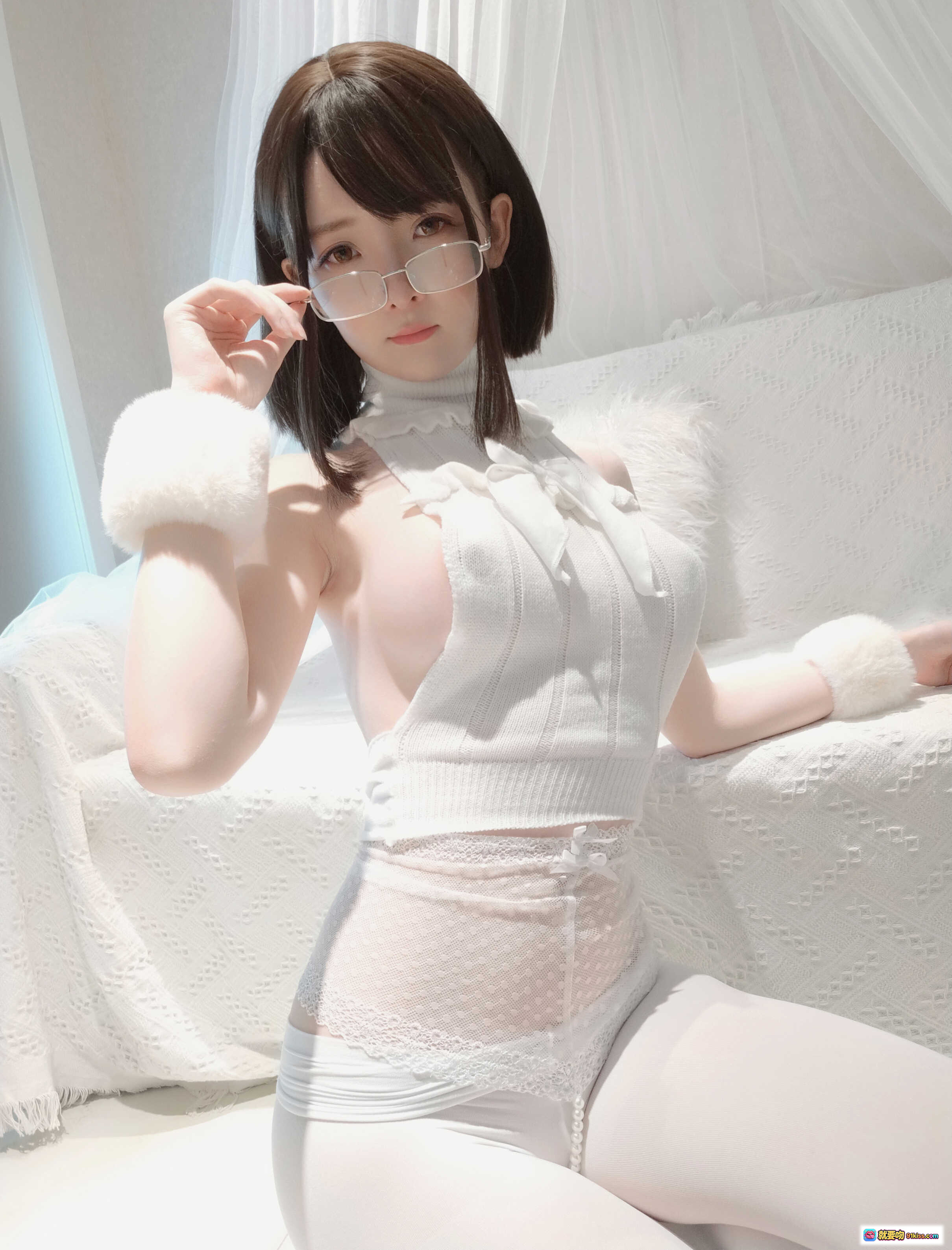 图片[3] - 一小央泽NO.042糯米元宵写真集｜白毛衣眼镜少女｜温柔日系风｜高清102P｜甜美治愈系穿搭 - 就要吻