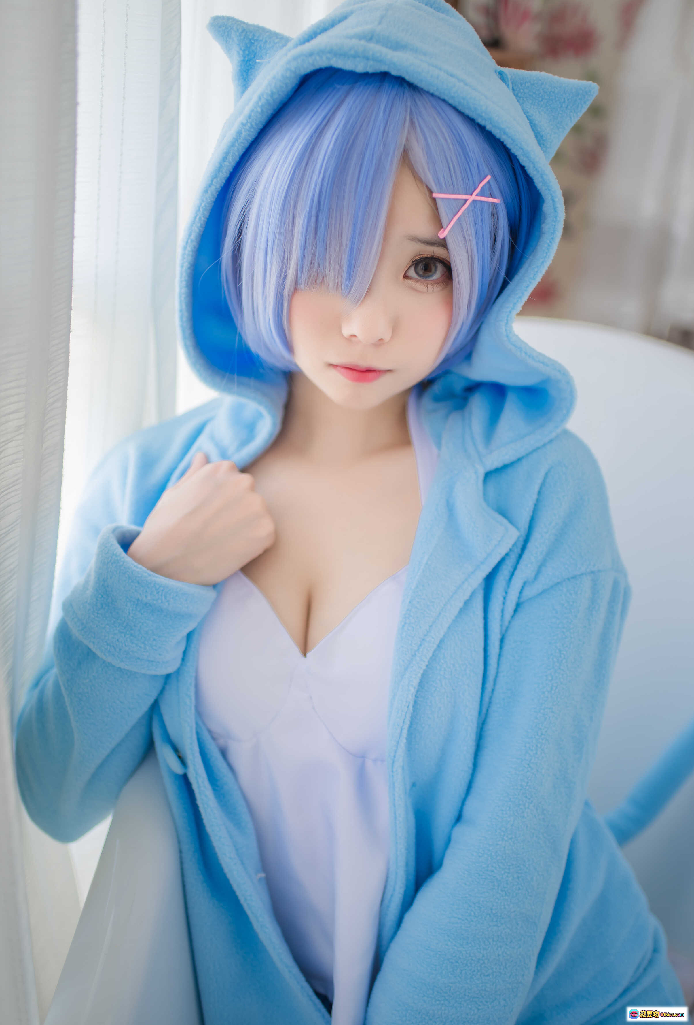 图片[10] - 小野妹子W NO.025 蕾姆蓝色精灵 白色丝袜美腿浴缸写真 22P高清图集 - 就要吻