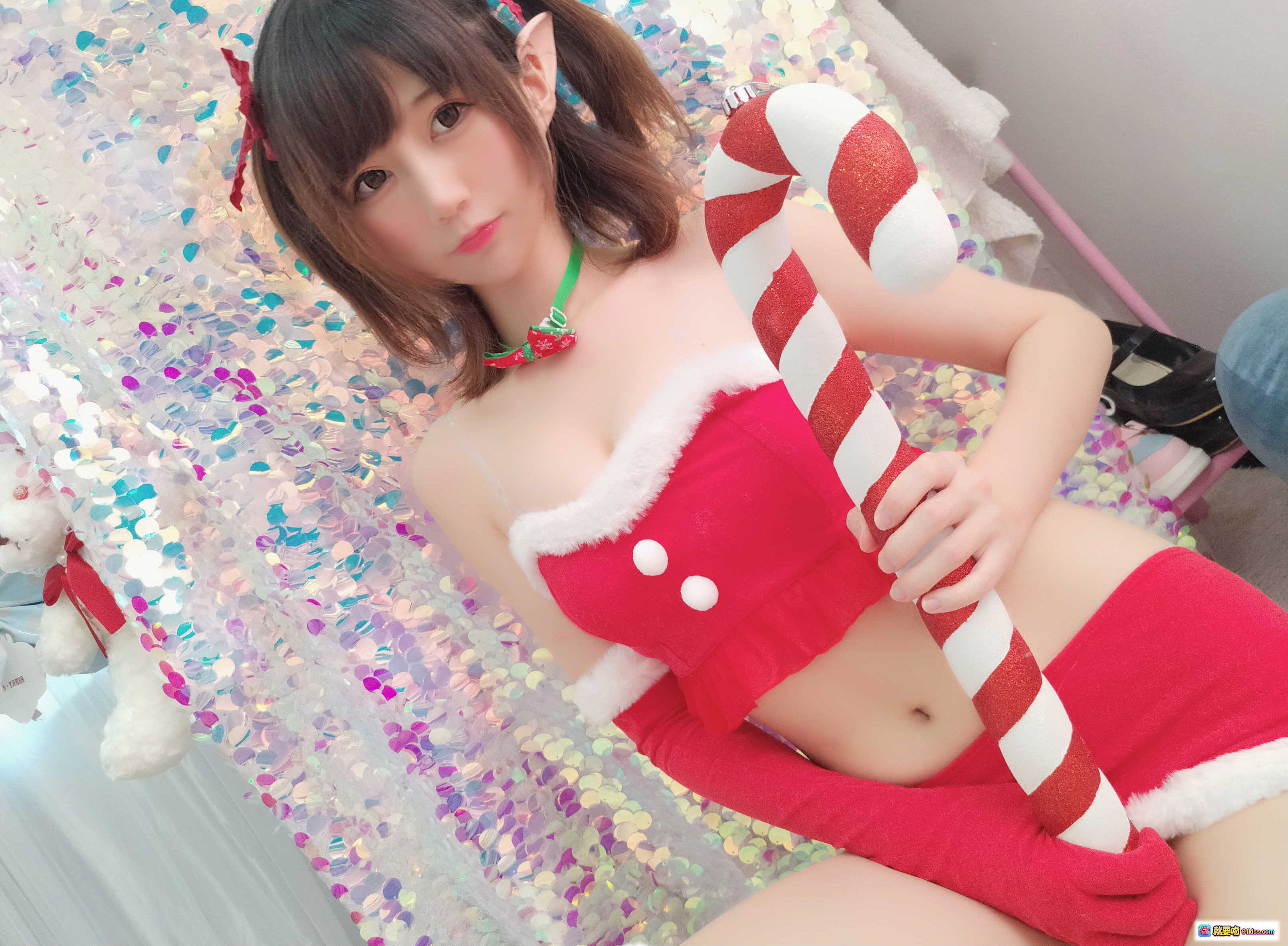 图片[3] - Nagesa魔物喵NO.001圣诞主题写真 24P1V142M 红白圣诞装 双马尾精灵耳 自拍美少女 甜美性感风格 - 就要吻