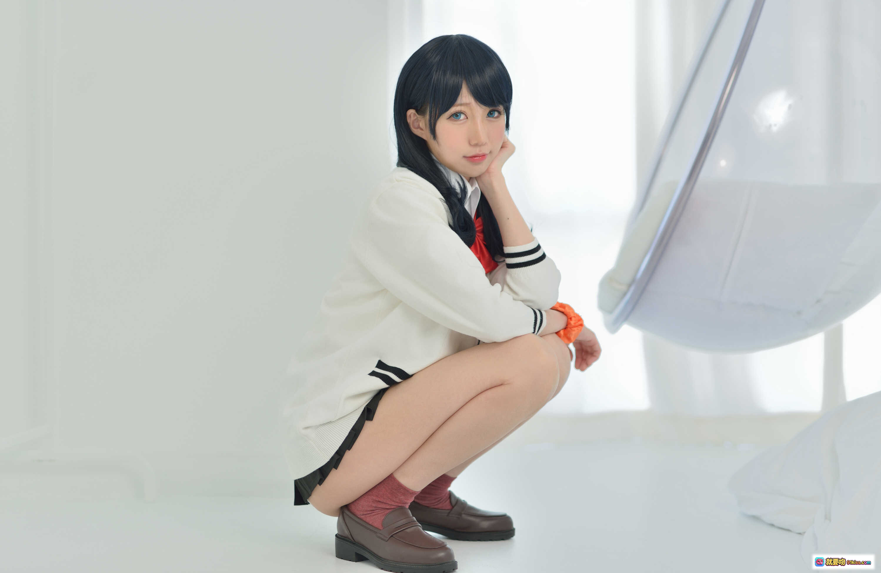 图片[7] - Nagesa魔物喵VOL.09宝多六花cos写真 96P高清美图 白色内衣红领结少女坐姿私房照 - 就要吻