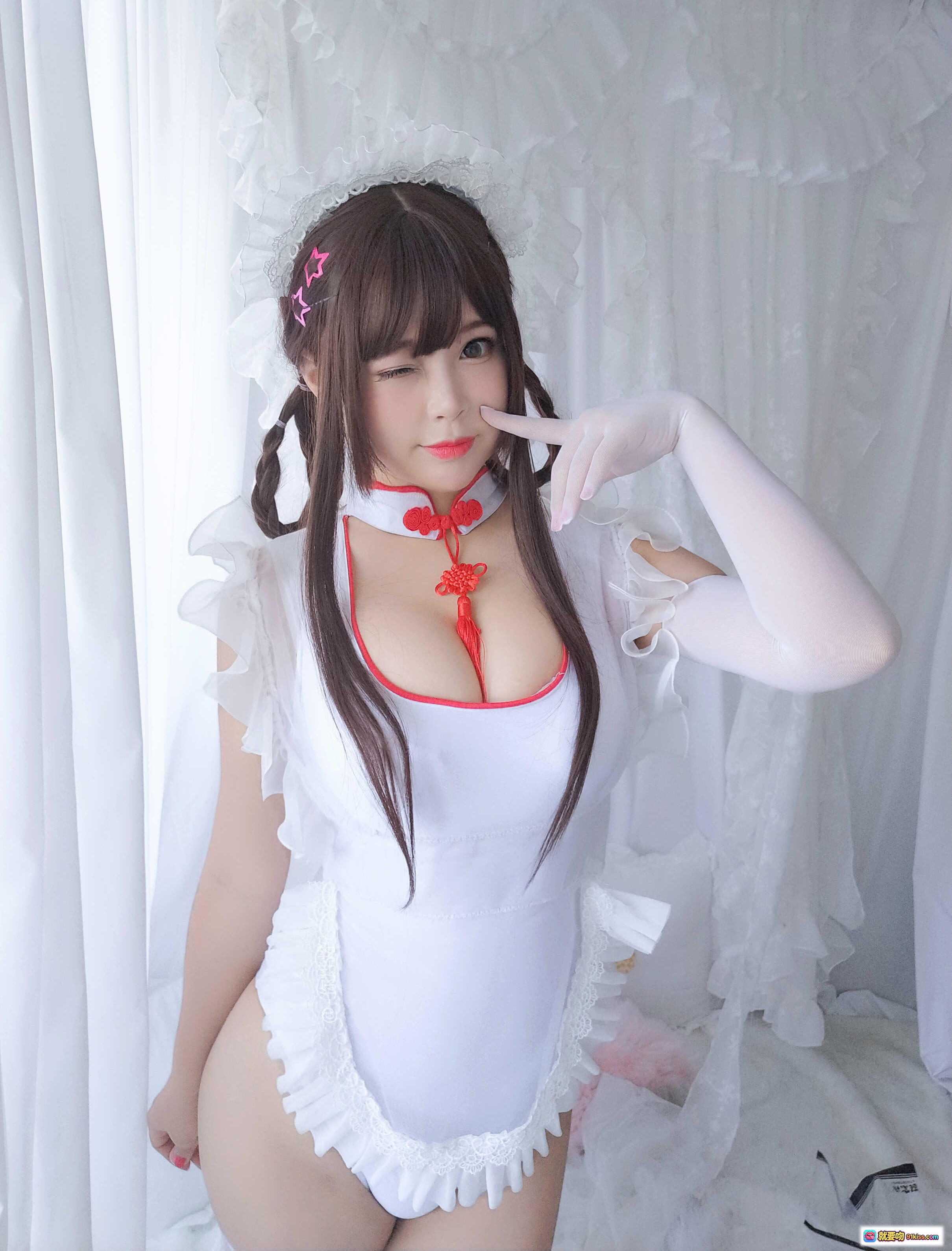 图片[4] - 白烨VOL.015秀色可餐写真集 白色蕾丝女仆装 双马尾甜妹 甜美性感私房照 72P高清图集 - 就要吻