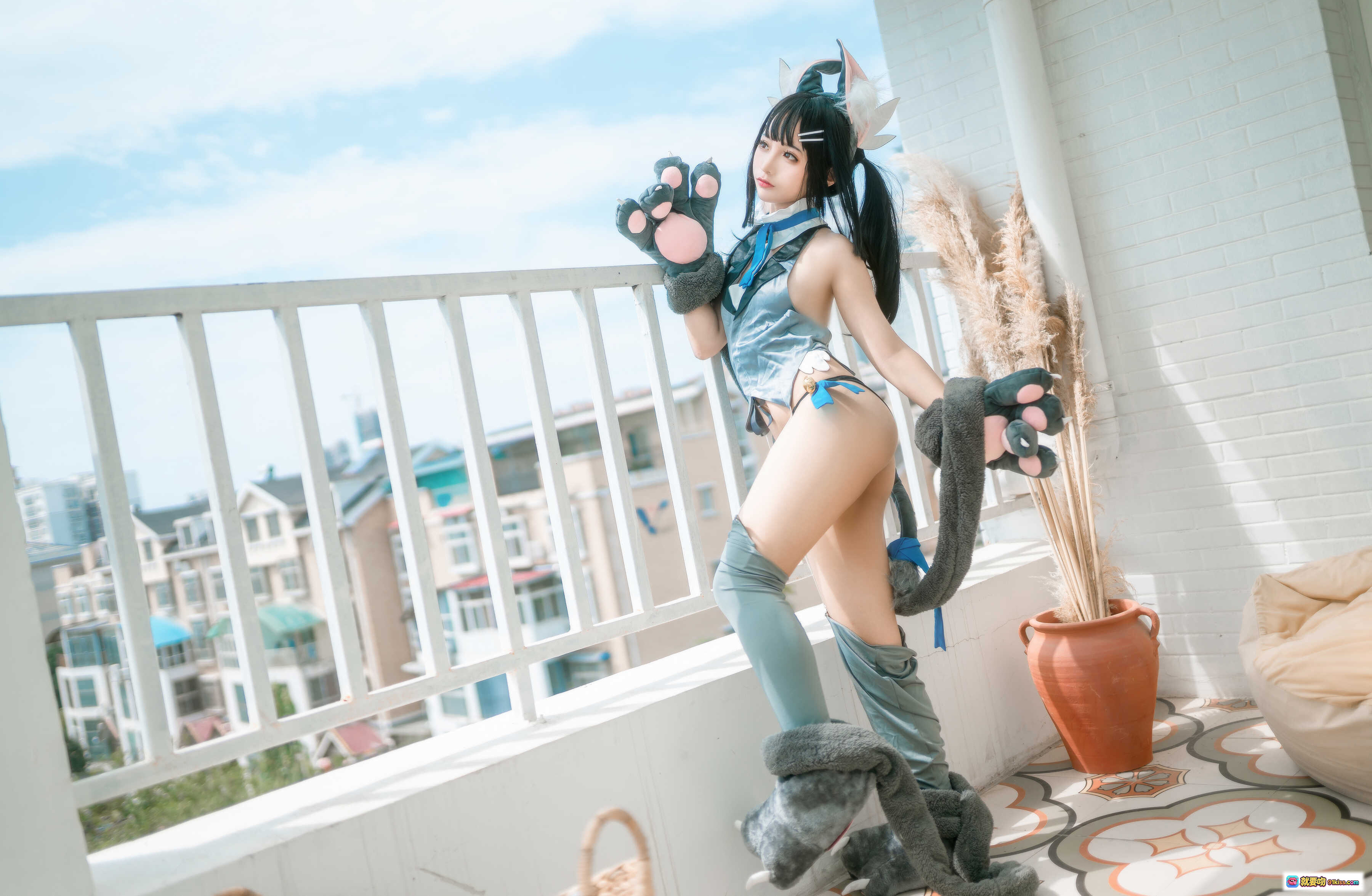 图片[3] - 蠢沫沫NO.029美游写真44P429MB 灰色毛绒拖鞋居家慵懒风少女私房摄影 - 就要吻