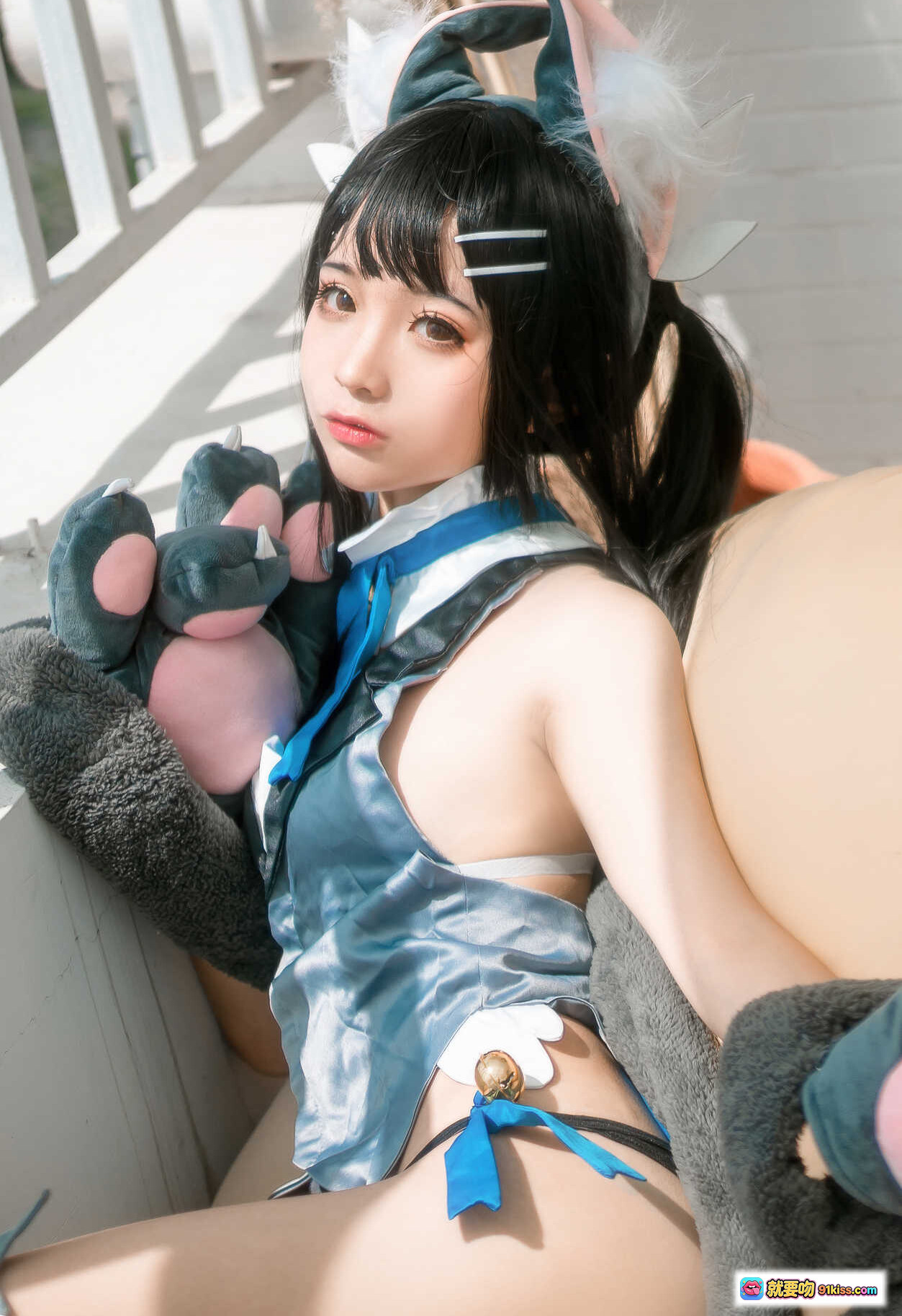 图片[4] - 蠢沫沫NO.029美游写真44P429MB 灰色毛绒拖鞋居家慵懒风少女私房摄影 - 就要吻