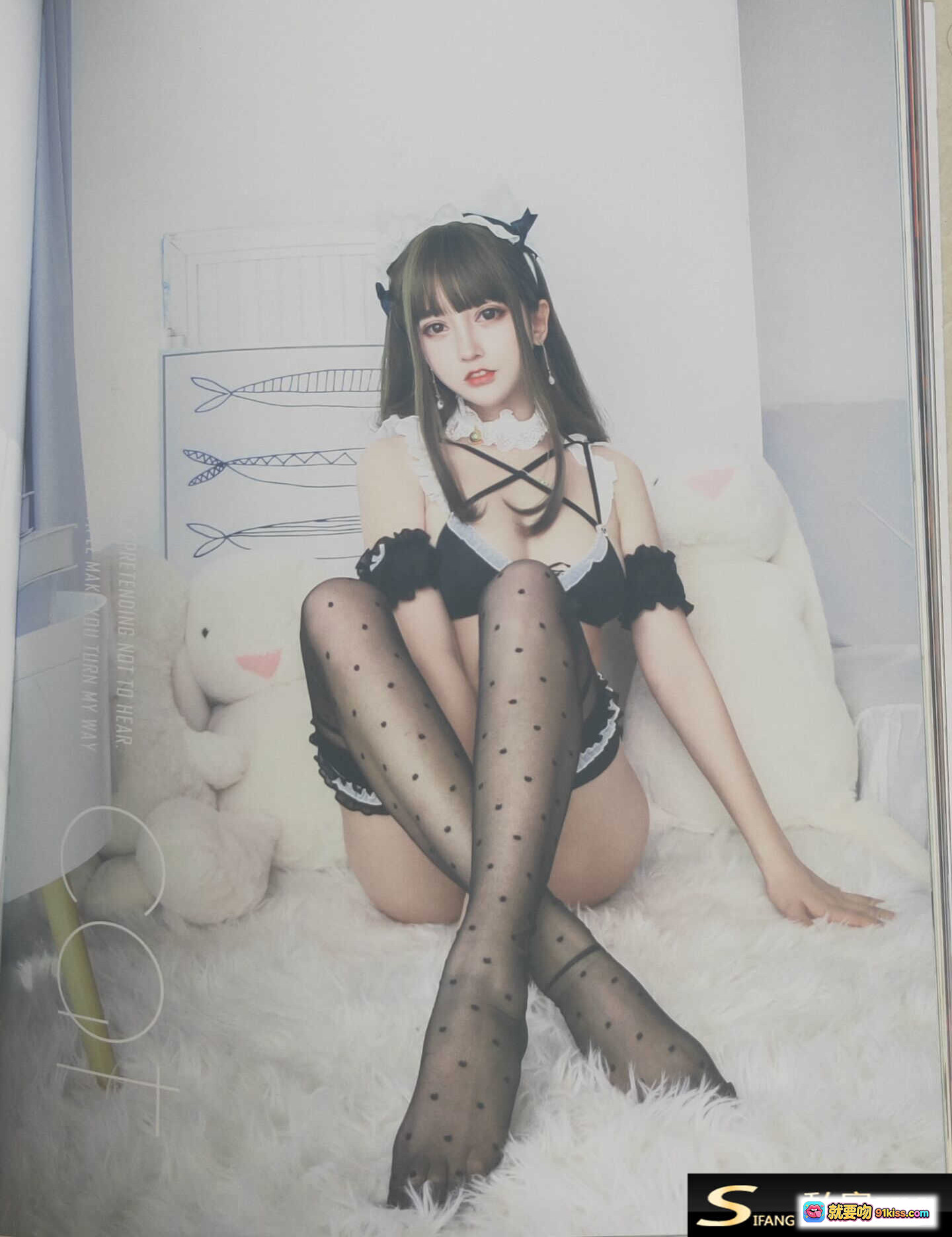 图片[4] - 过期米线线喵087写真本扫描图70P-56MB 兔耳少女私房写真 白色蕾丝内衣 网红同款床照 高清摄影集 甜美性感风格 - 就要吻