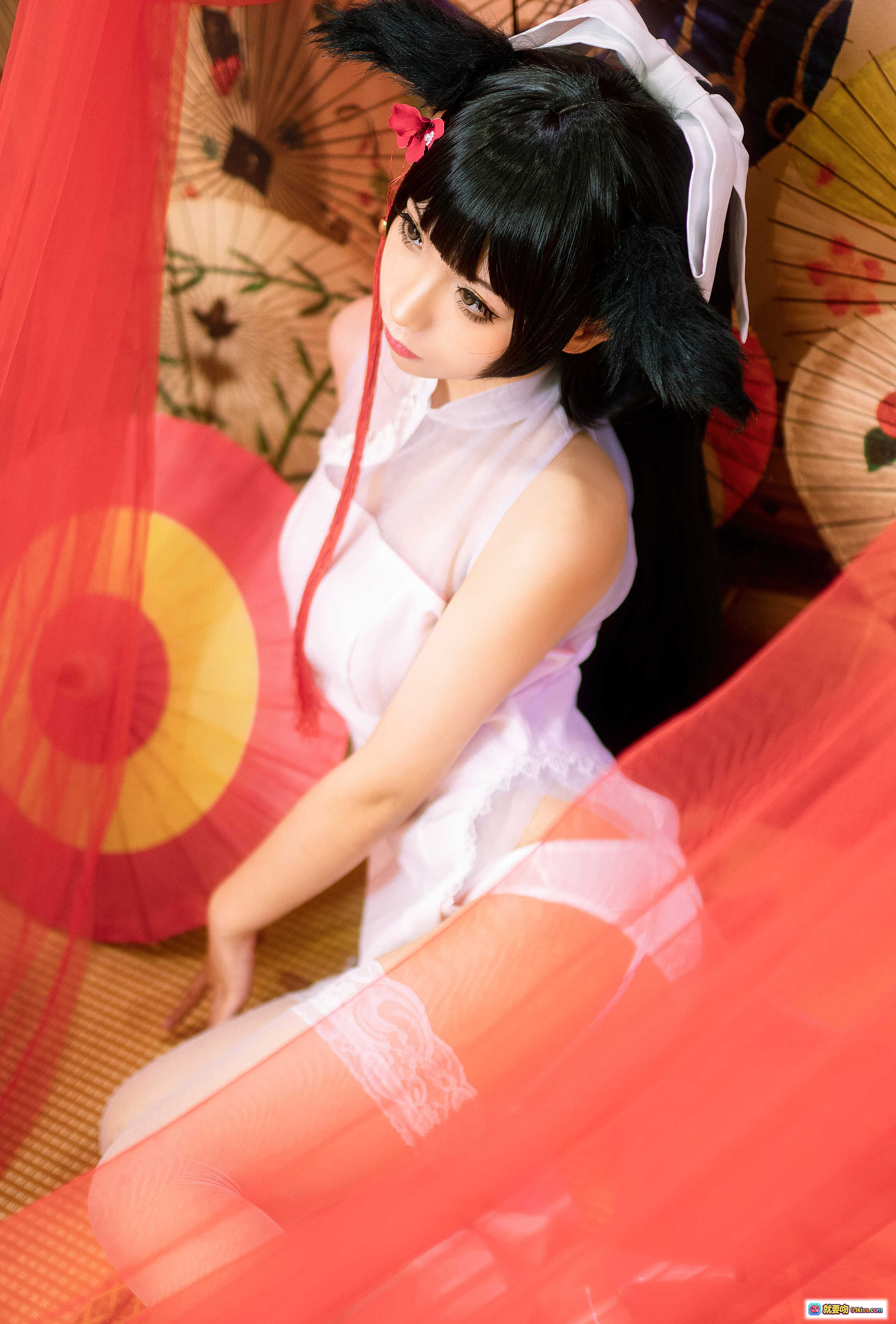 图片[10] - 蠢沫沫NO.015高雄习字写真 透明丝袜美足特写 日式榻榻米场景 红色纱裙搭配 白皙腿部线条 40P高清图集 - 就要吻