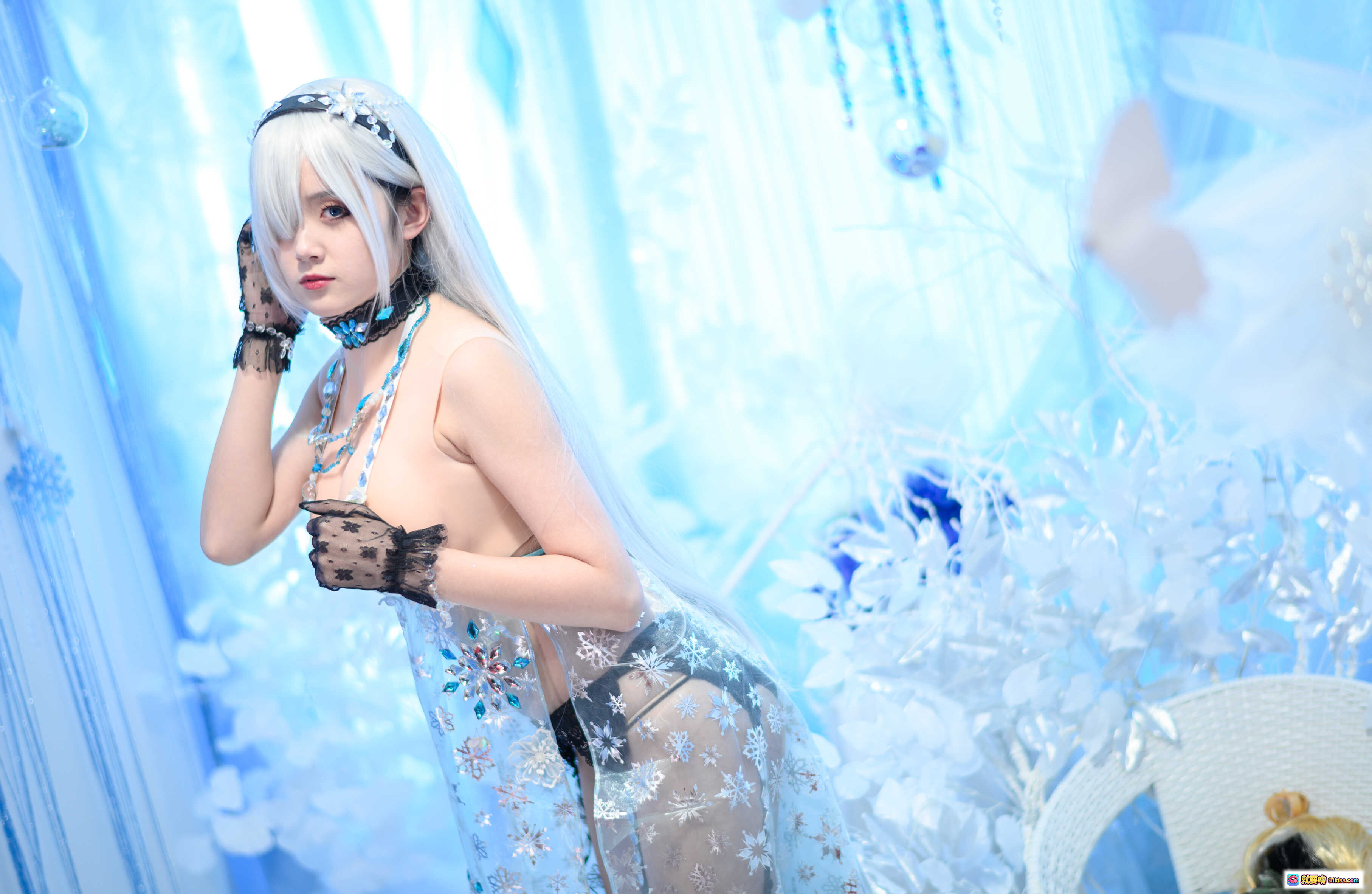 图片[7] - 秋楚楚皇女cosplay写真 | 银发蓝瞳冰雪主题 | 精致头饰蕾丝服饰 | 28P高清美图 - 就要吻