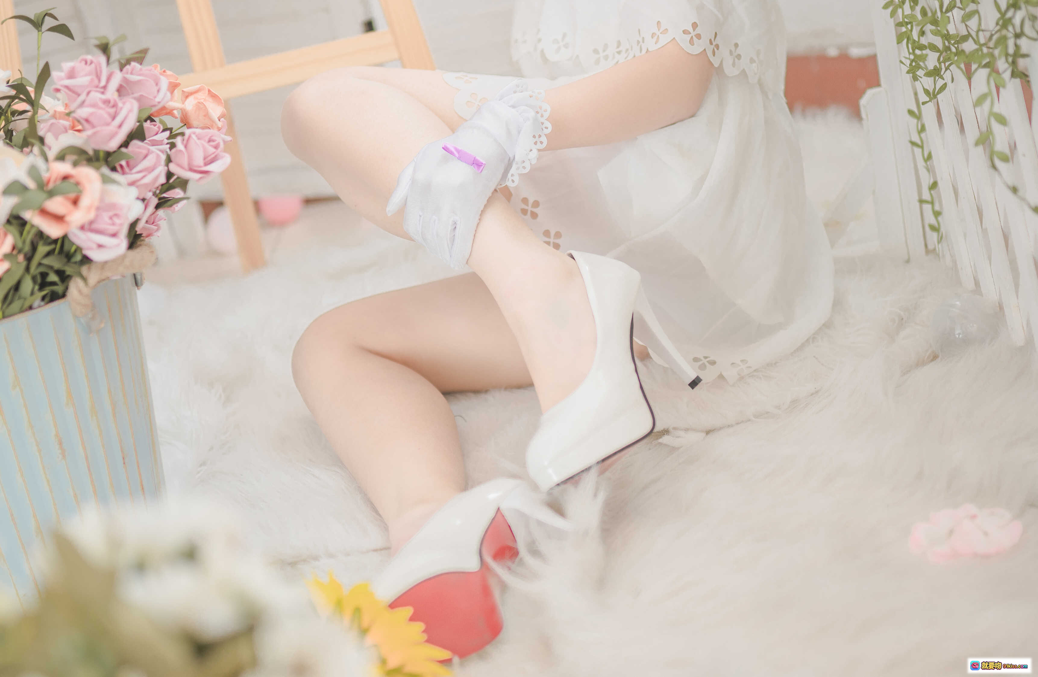 图片[7] - 蠢沫沫NO.044玛修写真集 白色蕾丝睡衣美腿特写 柔软毛毯背景 甜美少女风 40P高清图集 - 就要吻