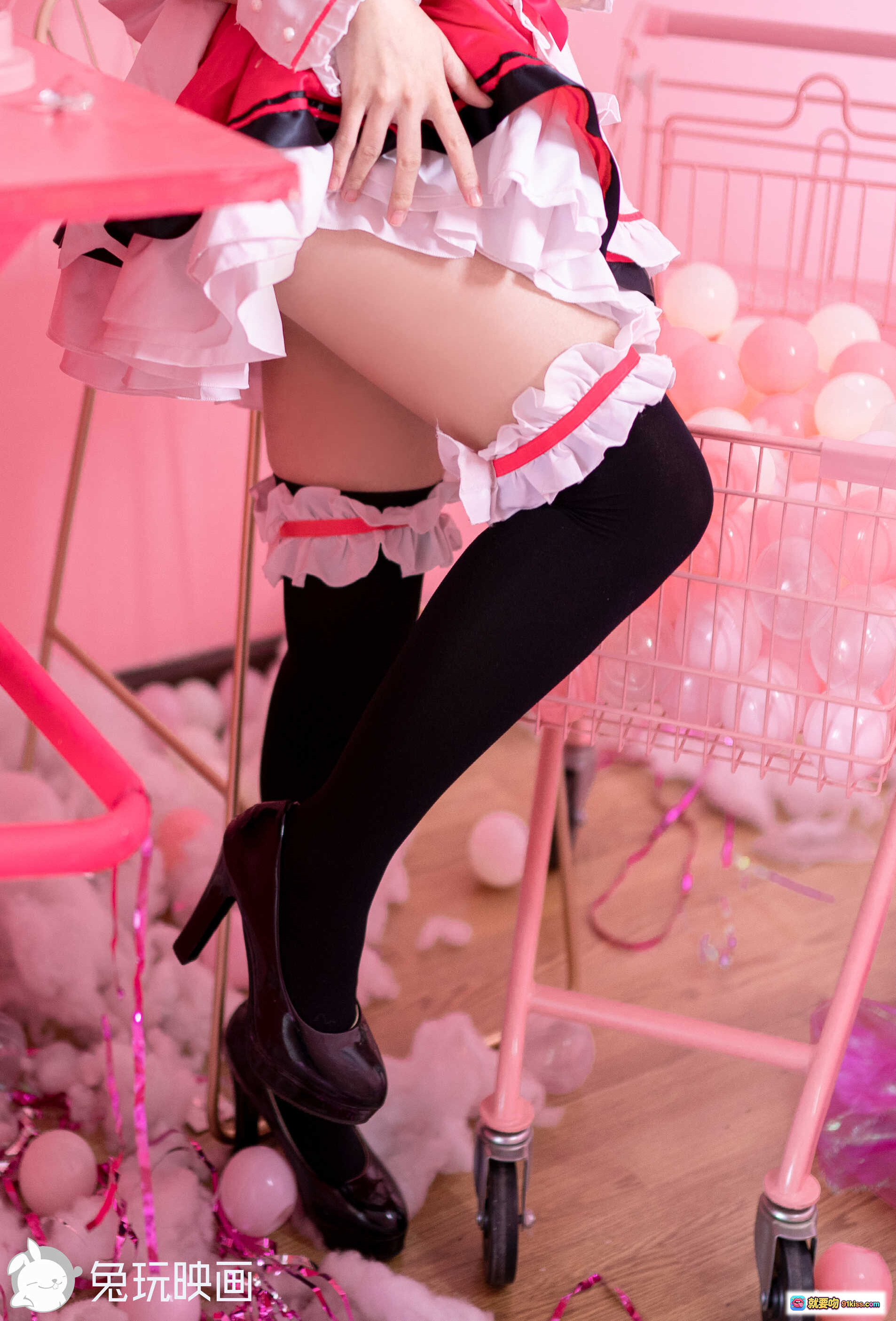 图片[6] - 蠢沫沫NO.078女仆凛写真集｜黑丝高跟美腿+粉色系女仆装+蕾丝边饰+甜酷风格+40P高清图集 - 就要吻