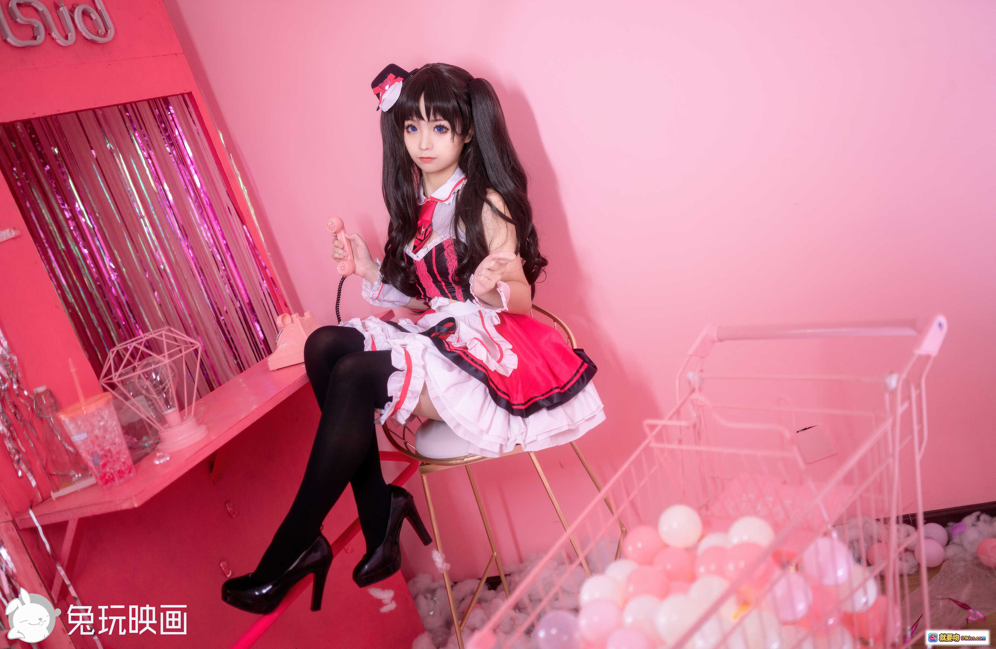 图片[2] - 蠢沫沫NO.078女仆凛写真集｜黑丝高跟美腿+粉色系女仆装+蕾丝边饰+甜酷风格+40P高清图集 - 就要吻