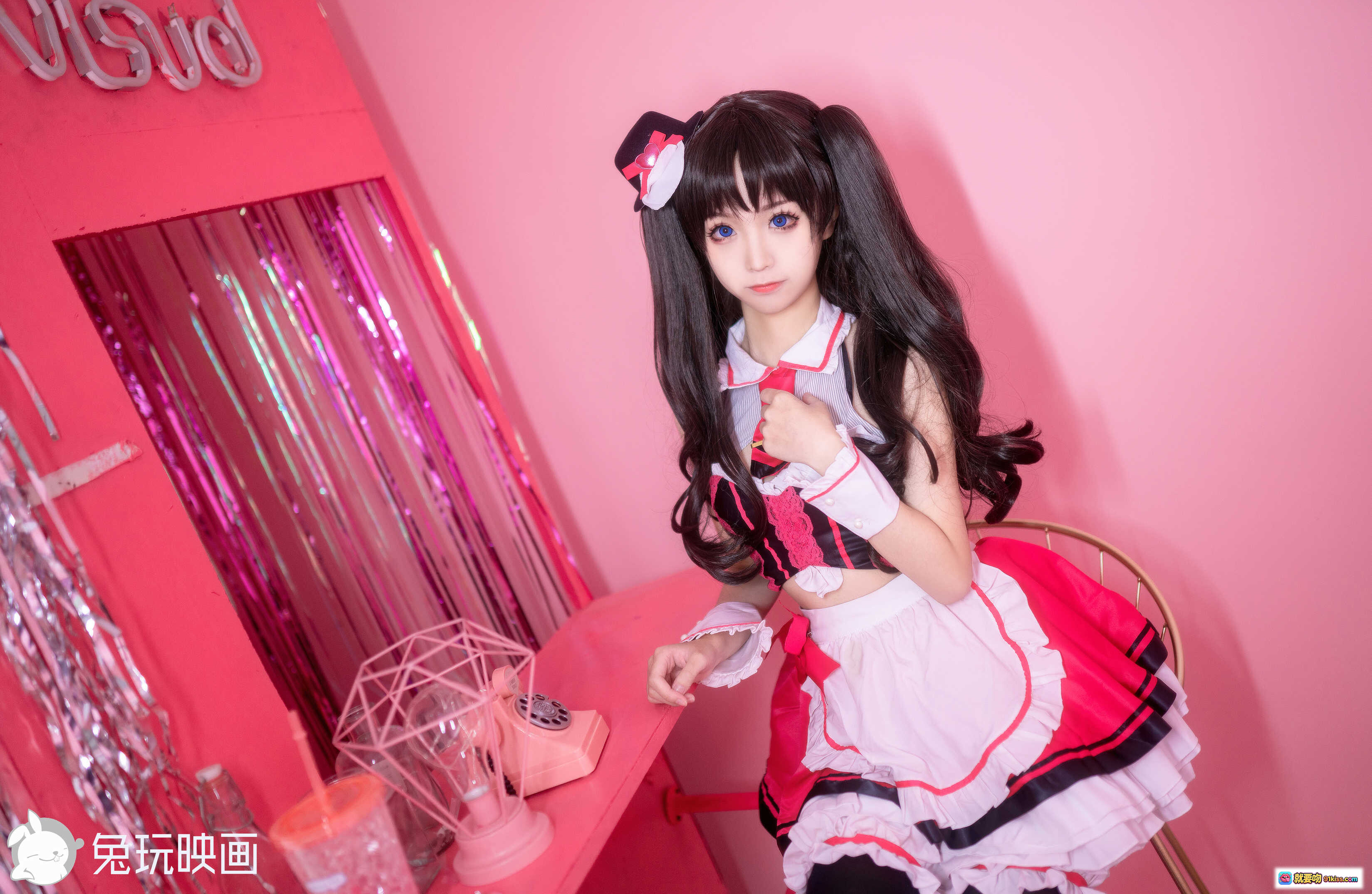 图片[8] - 蠢沫沫NO.078女仆凛写真集｜黑丝高跟美腿+粉色系女仆装+蕾丝边饰+甜酷风格+40P高清图集 - 就要吻
