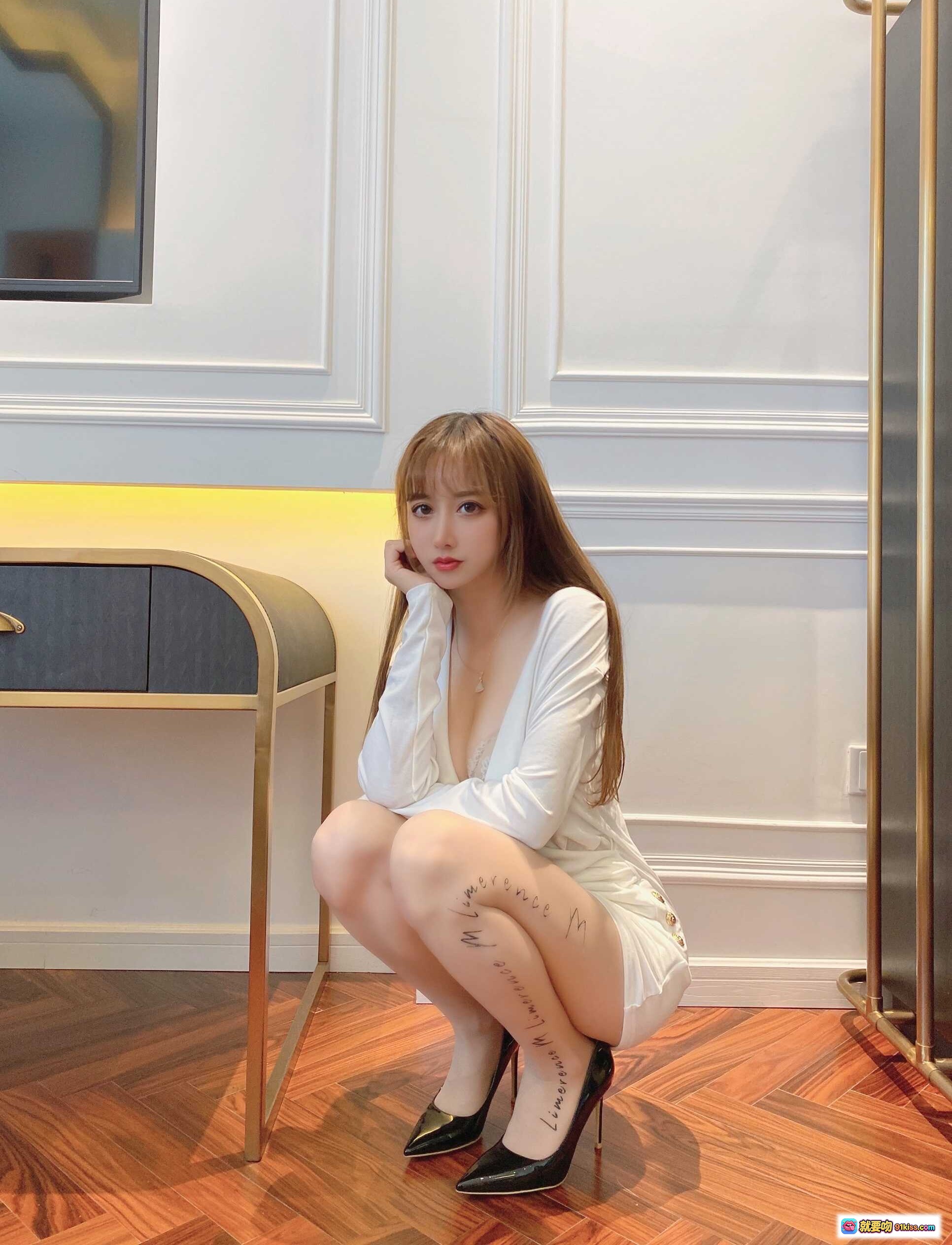 图片[7] - 过期米线线喵121米线丝袜合集NO.2 白色露肩短裙搭配蕾丝内衣优雅性感写真 - 就要吻