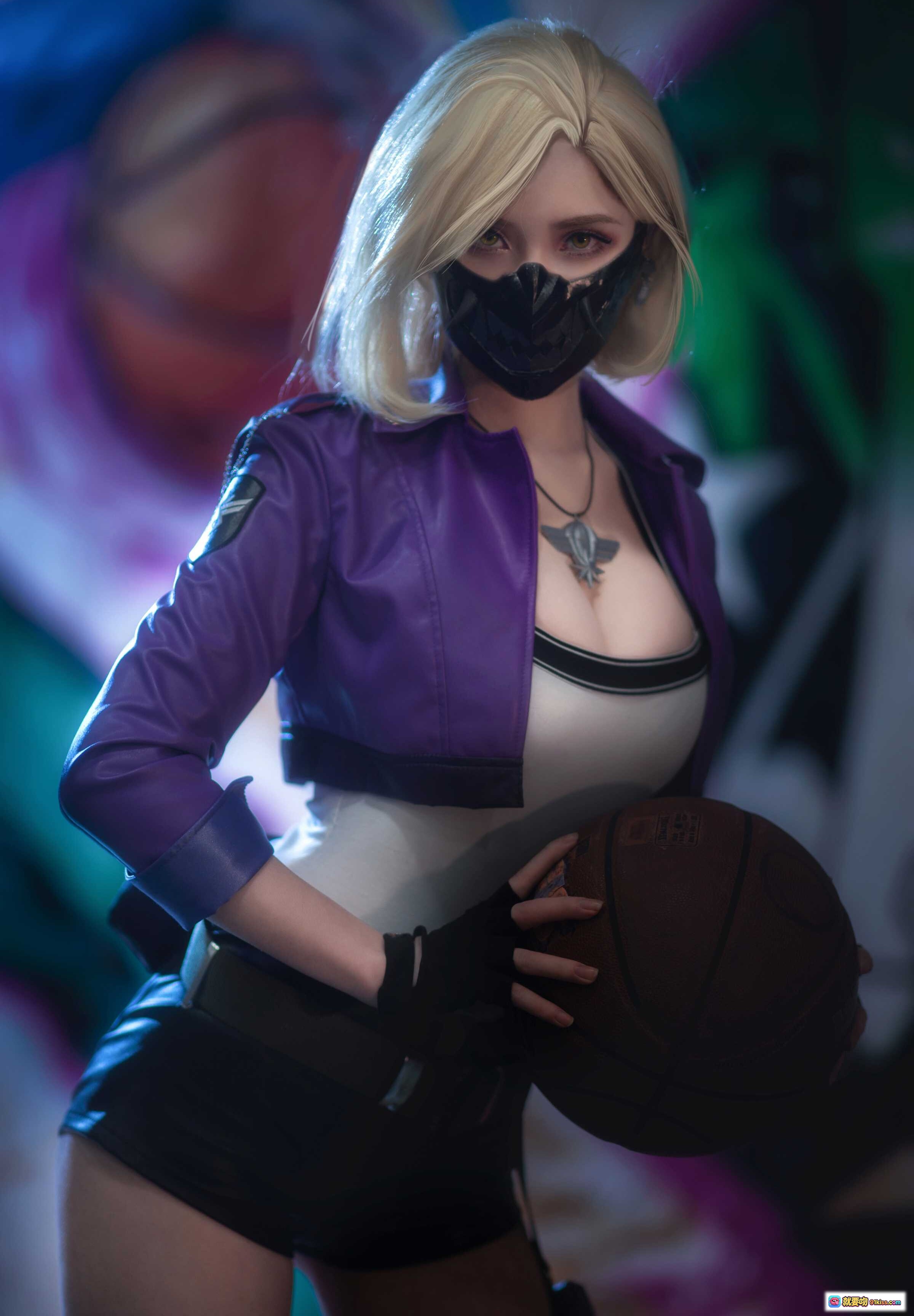 图片[9] - 前锋·蒂娜紫衣黑面罩金发少女写真 9P高清美图 - 就要吻