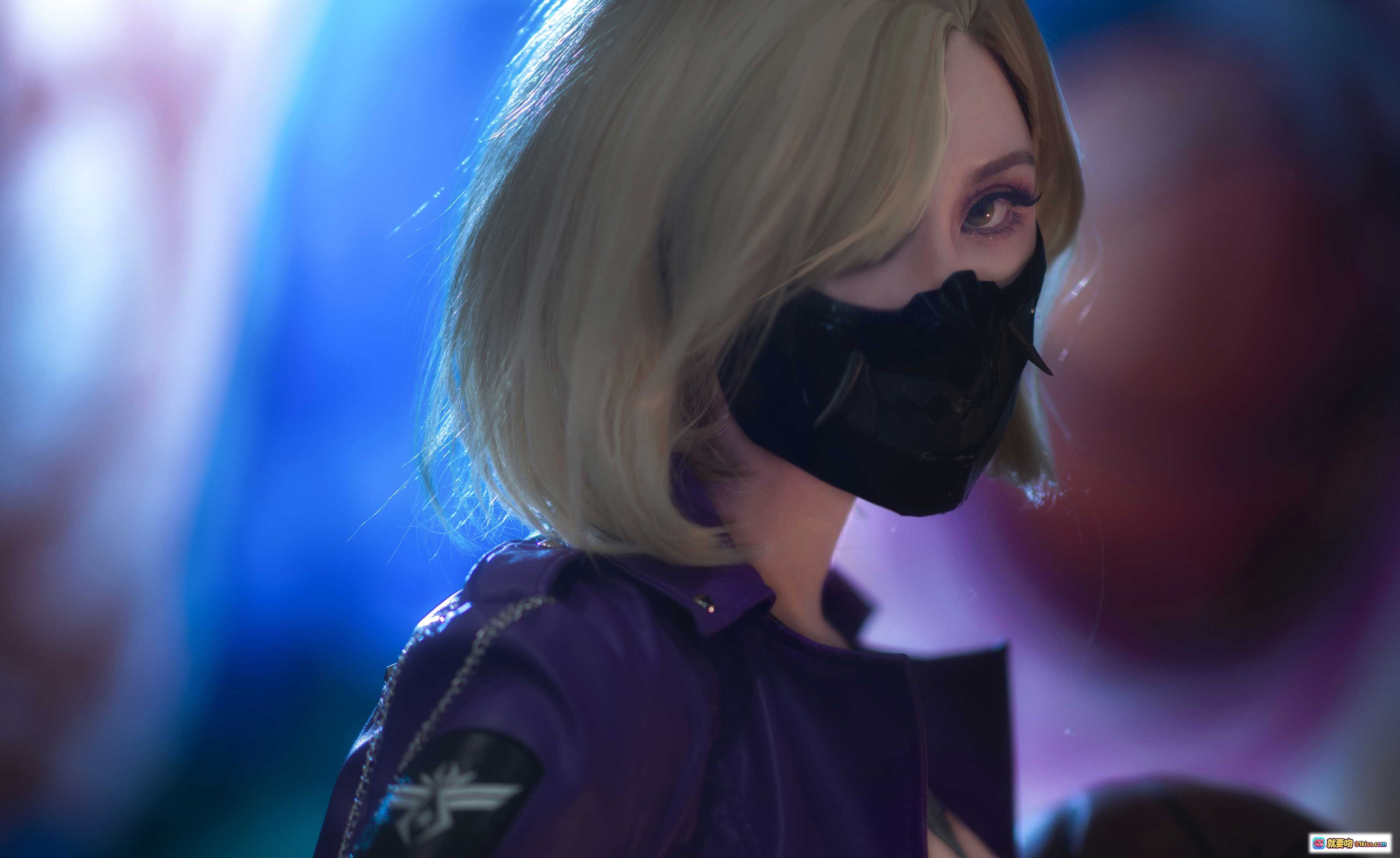 图片[1] - 前锋·蒂娜紫衣黑面罩金发少女写真 9P高清美图 - 就要吻