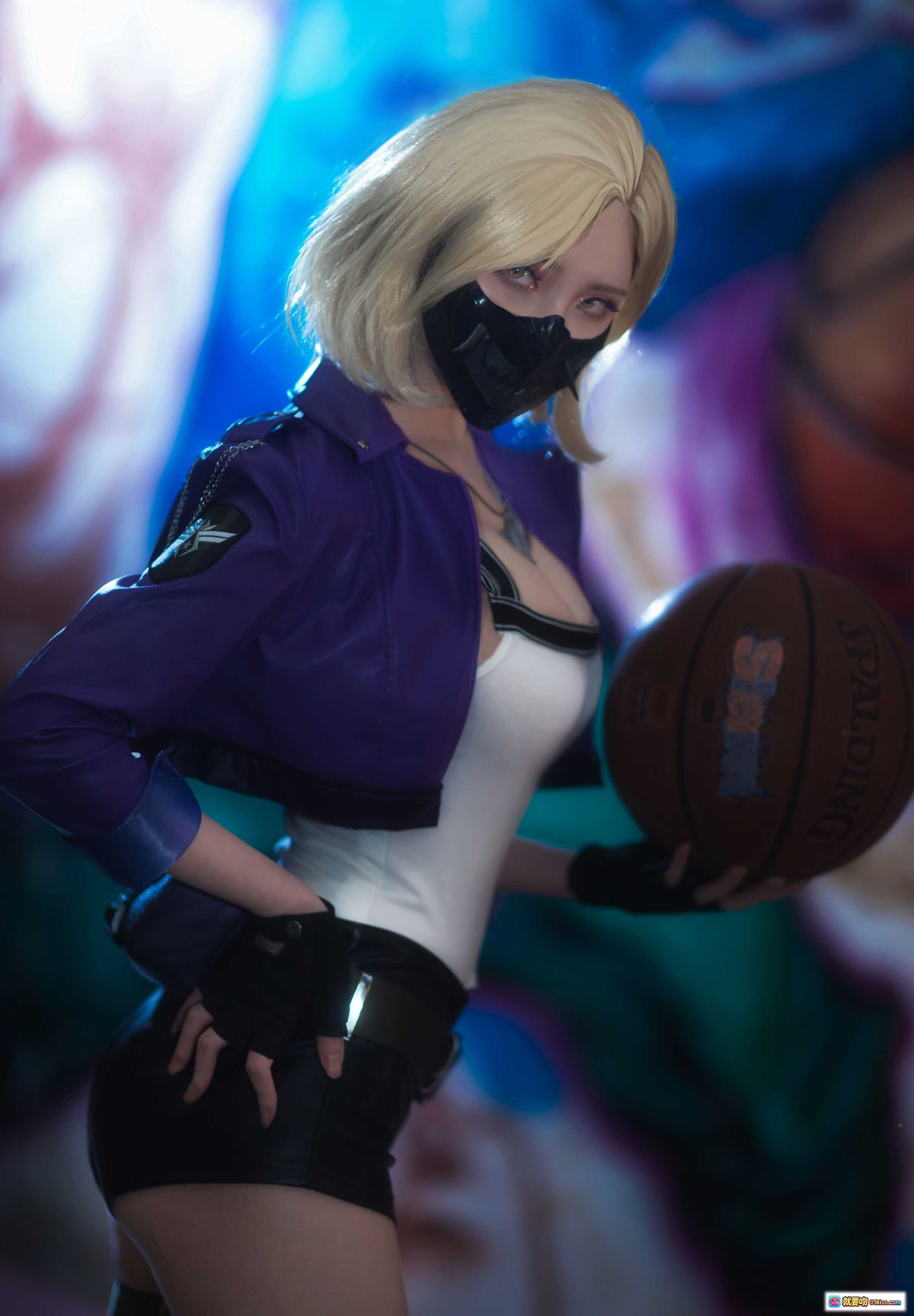 图片[6] - 前锋·蒂娜紫衣黑面罩金发少女写真 9P高清美图 - 就要吻