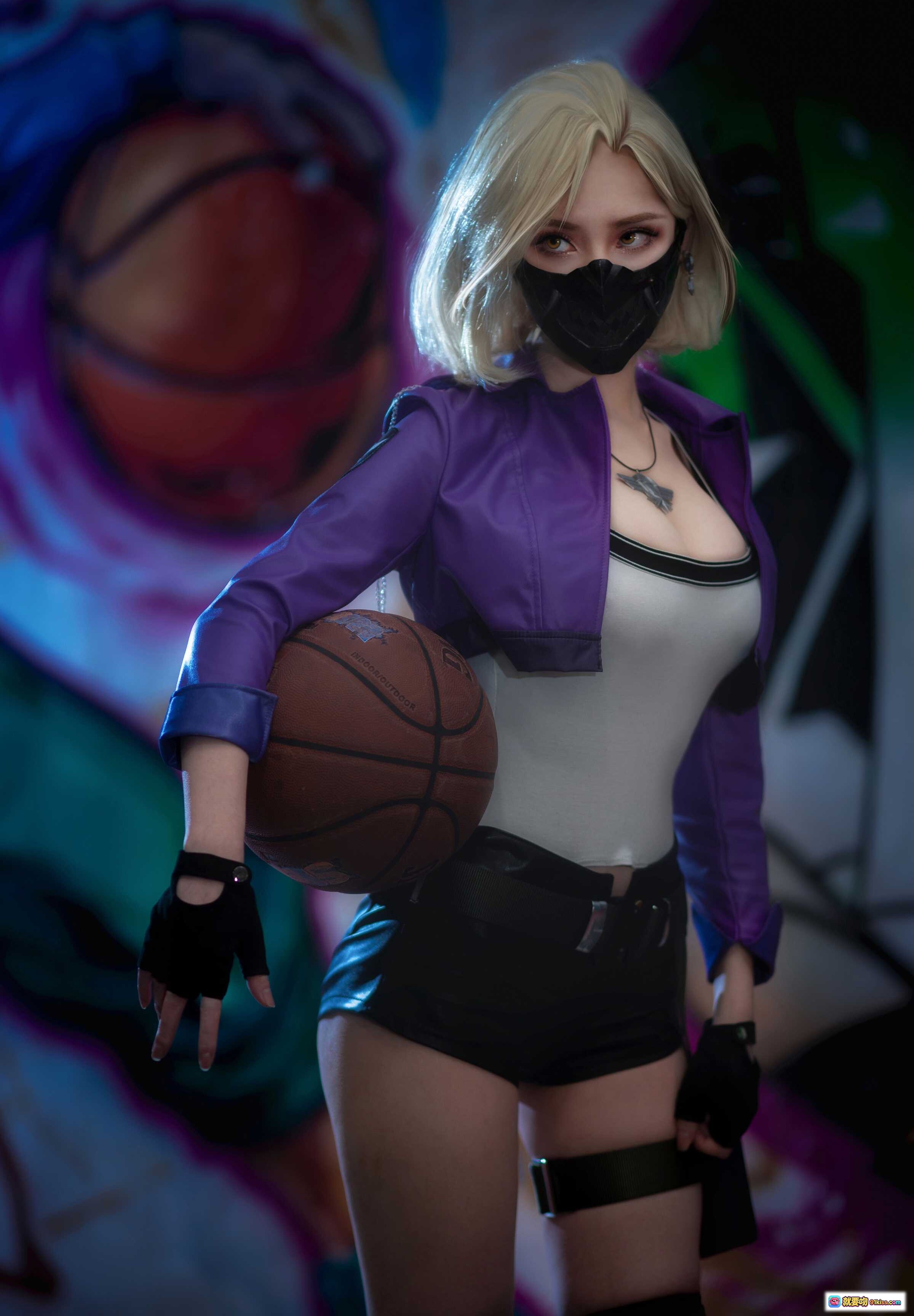 图片[4] - 前锋·蒂娜紫衣黑面罩金发少女写真 9P高清美图 - 就要吻