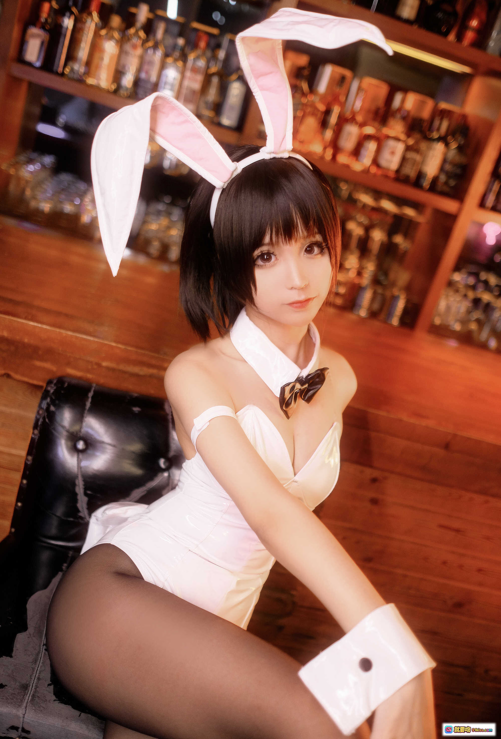 图片[2] - 蠢沫沫NO.019加藤惠兔女郎写真-白色制服黑蝴蝶结兔耳造型40P高清美图 - 就要吻