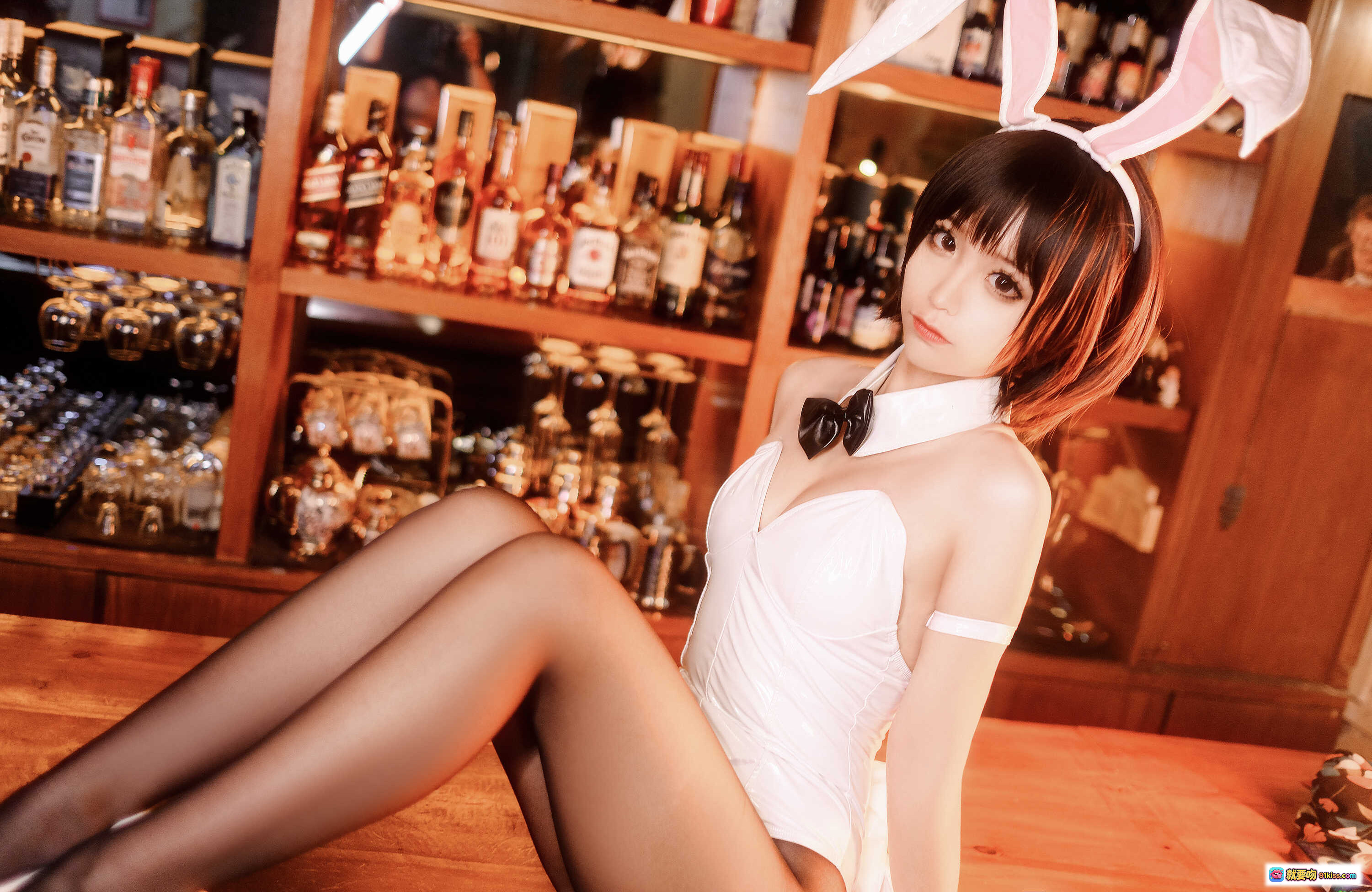 图片[3] - 蠢沫沫NO.019加藤惠兔女郎写真-白色制服黑蝴蝶结兔耳造型40P高清美图 - 就要吻