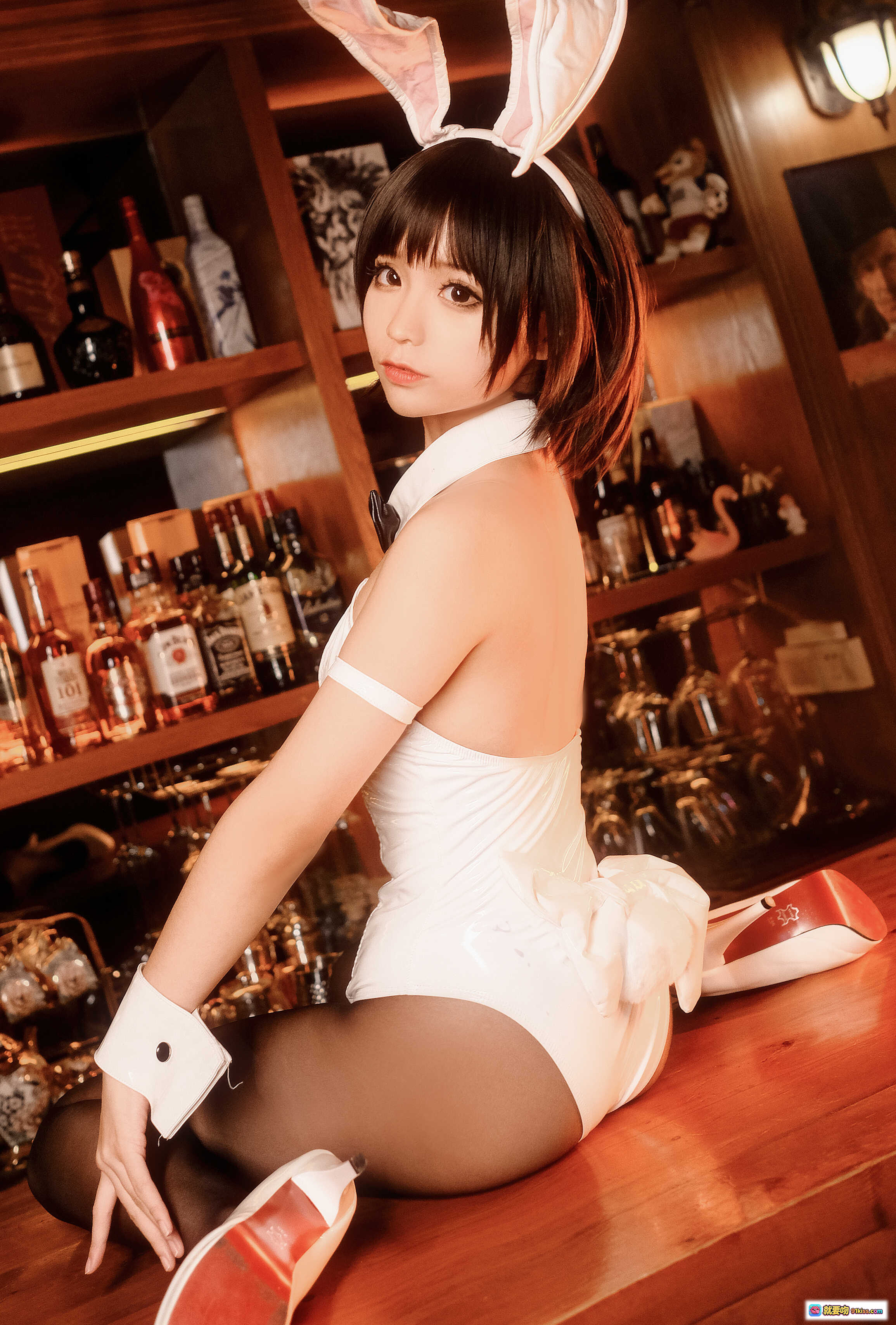 图片[5] - 蠢沫沫NO.019加藤惠兔女郎写真-白色制服黑蝴蝶结兔耳造型40P高清美图 - 就要吻